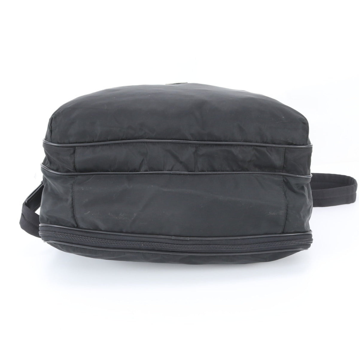 Prada Black Leather Nylon Boston Bag Shoulder Bag (Pre-Owned)