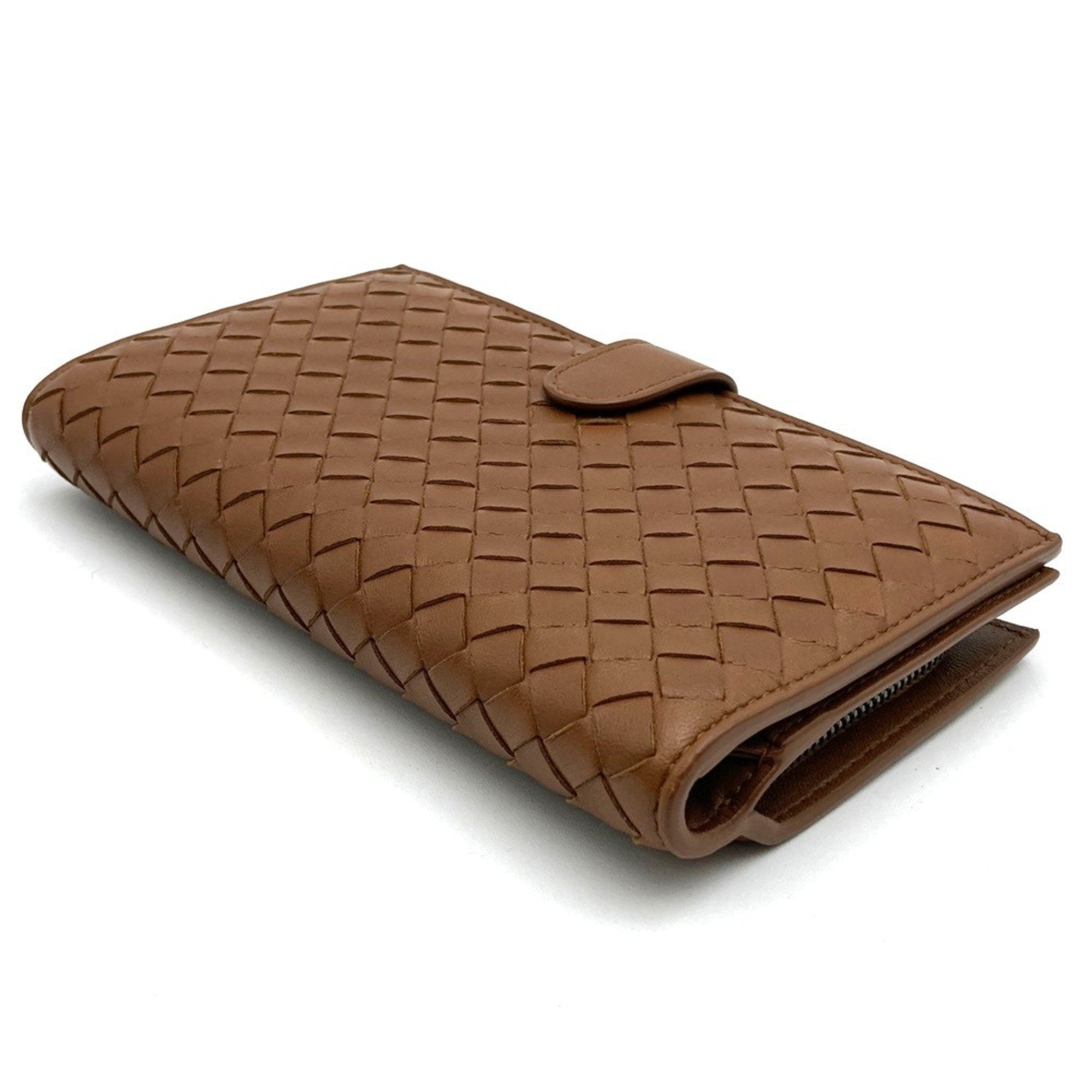 Bottega Veneta Brown Intrecciato Long Wallet (Bi-Fold) (Pre-Owned)