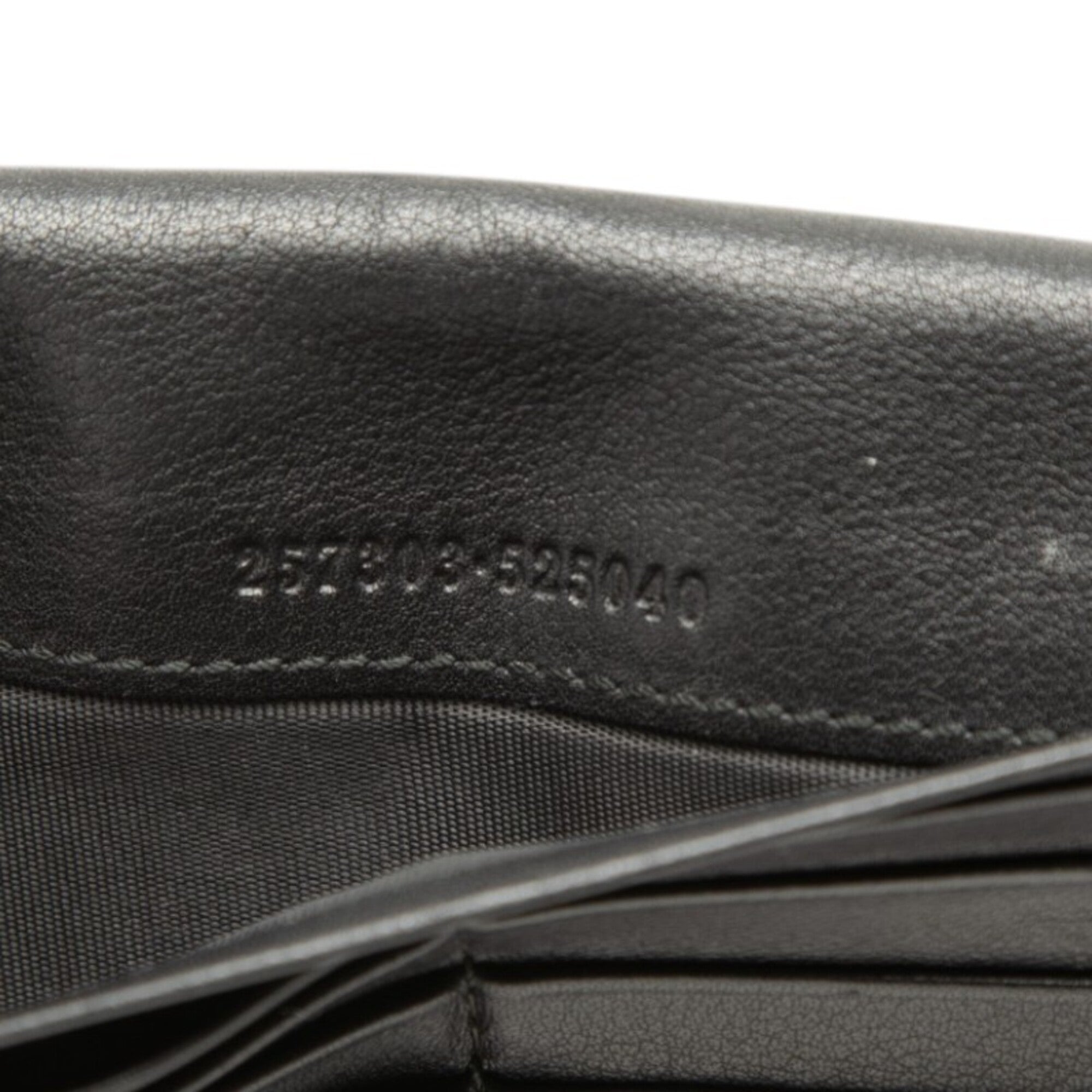 Gucci Black Leather Long Wallet (Tri-Fold) (Pre-Owned)