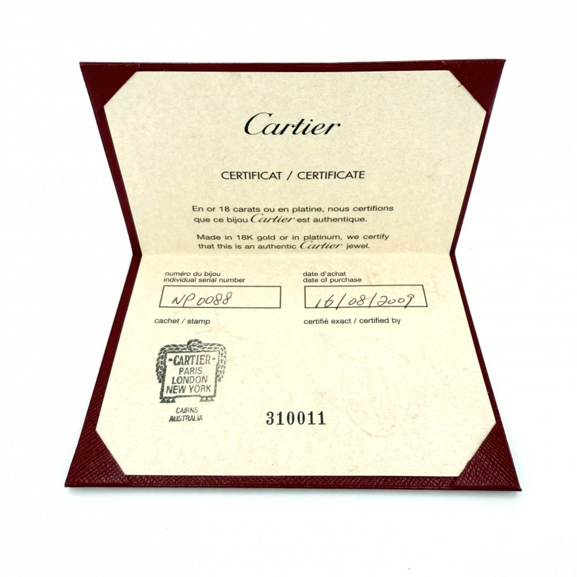 Cartier White Gold (18K) Band Ring (Pre-Owned)