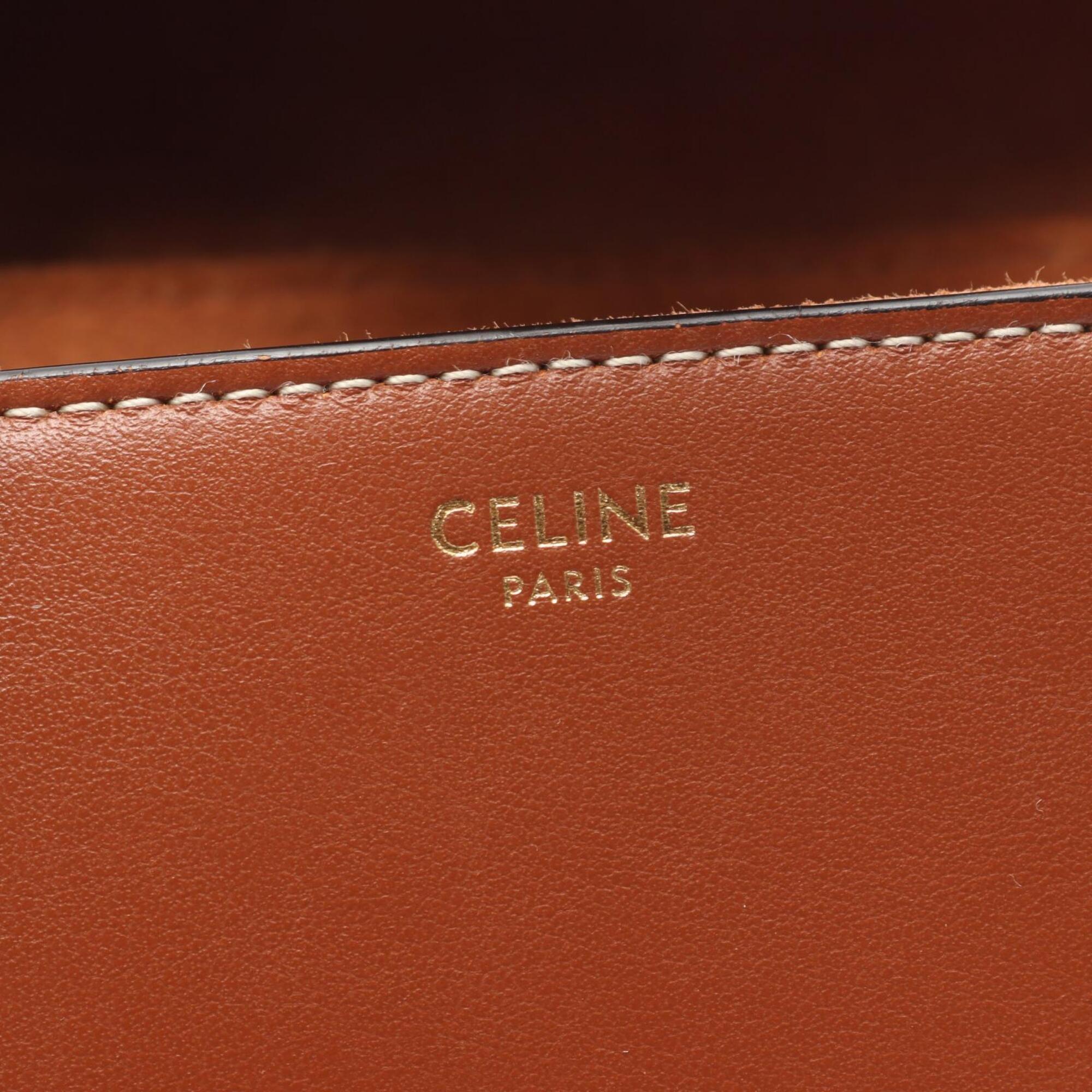Celine Brown Leather Handbag Shoulder Bag (Pre-Owned)