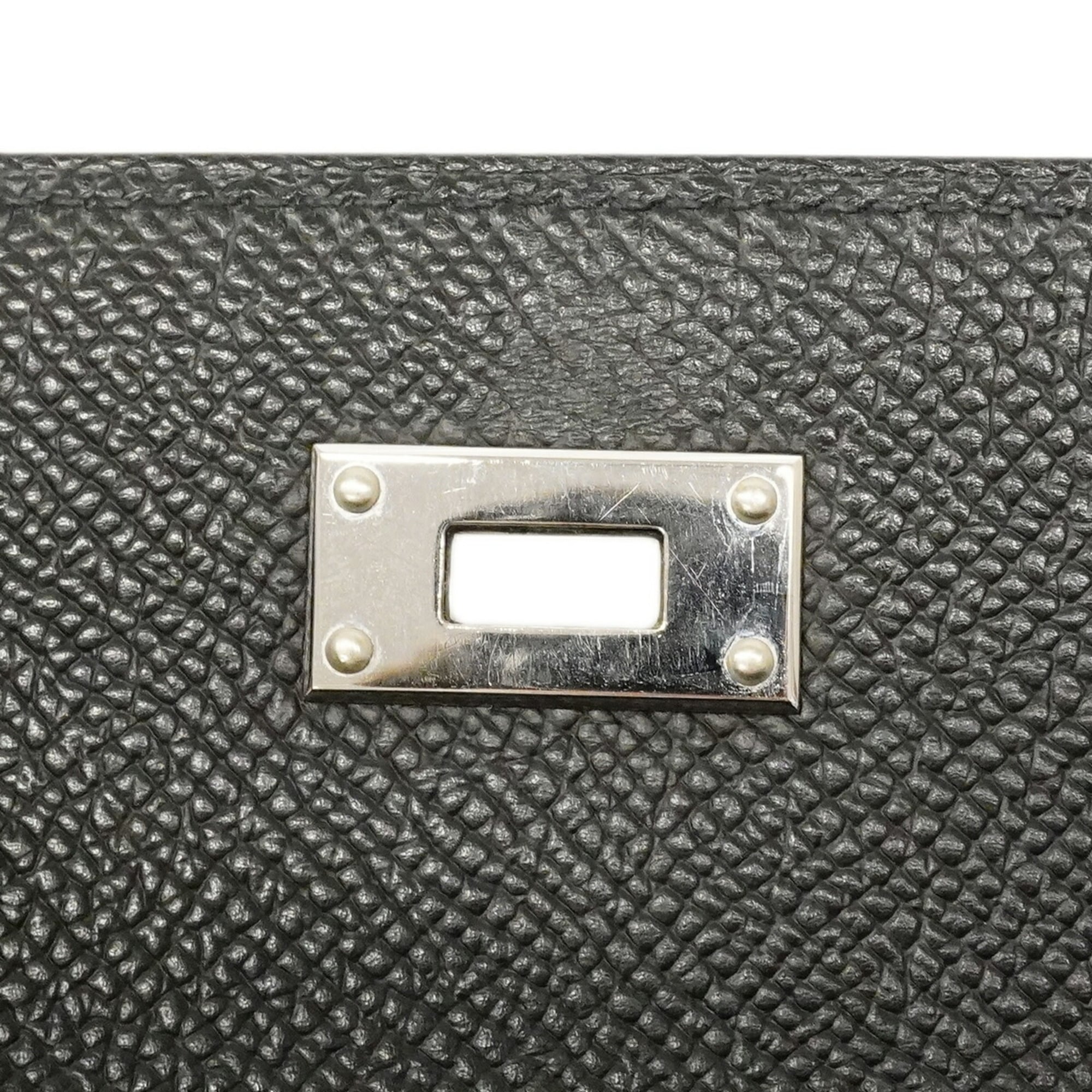 Hermes Black Epsom Leather Chain/Shoulder Wallet (Pre-Owned)