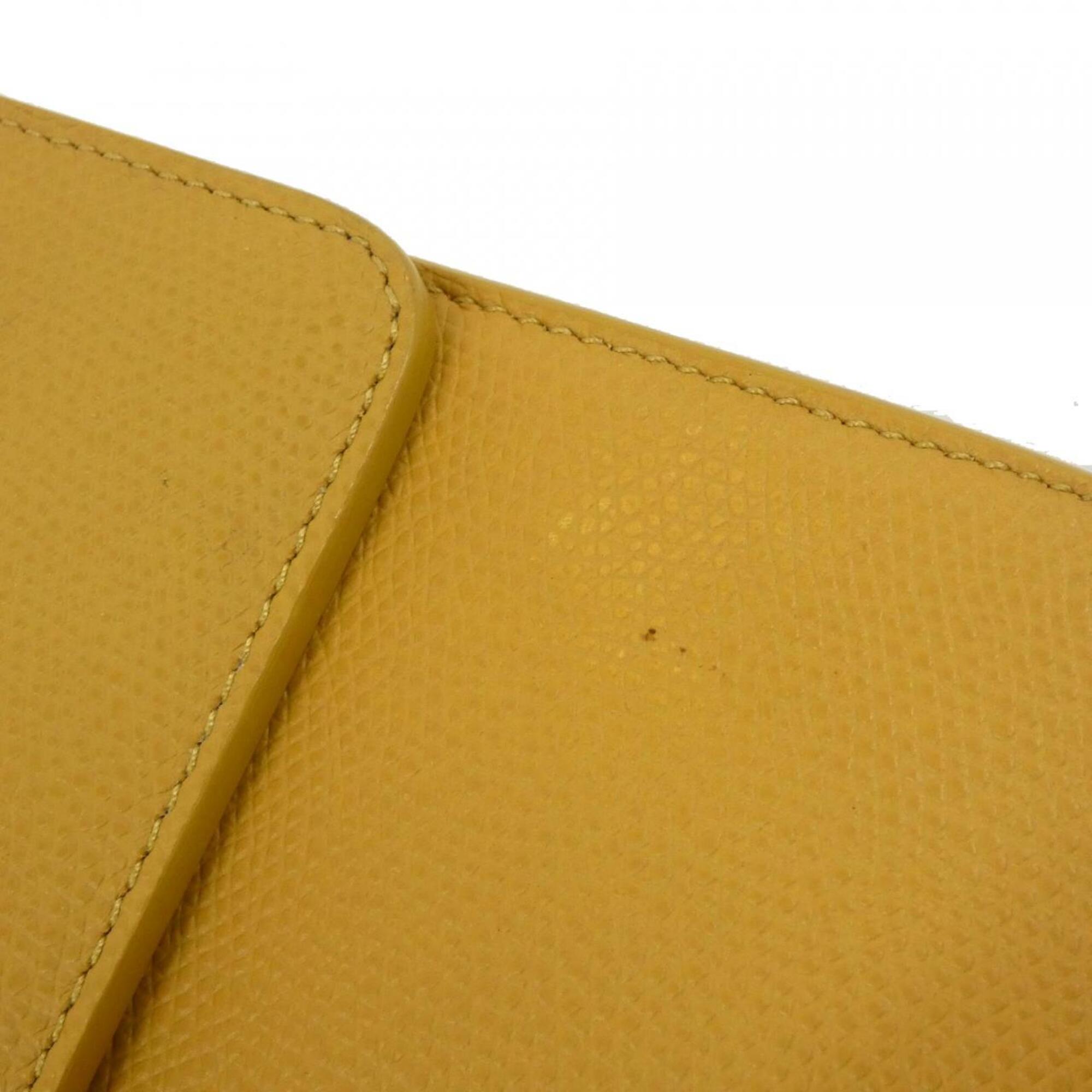 Christian Dior Dark Yellow Leather Shoulder Bag (Pre-Owned)