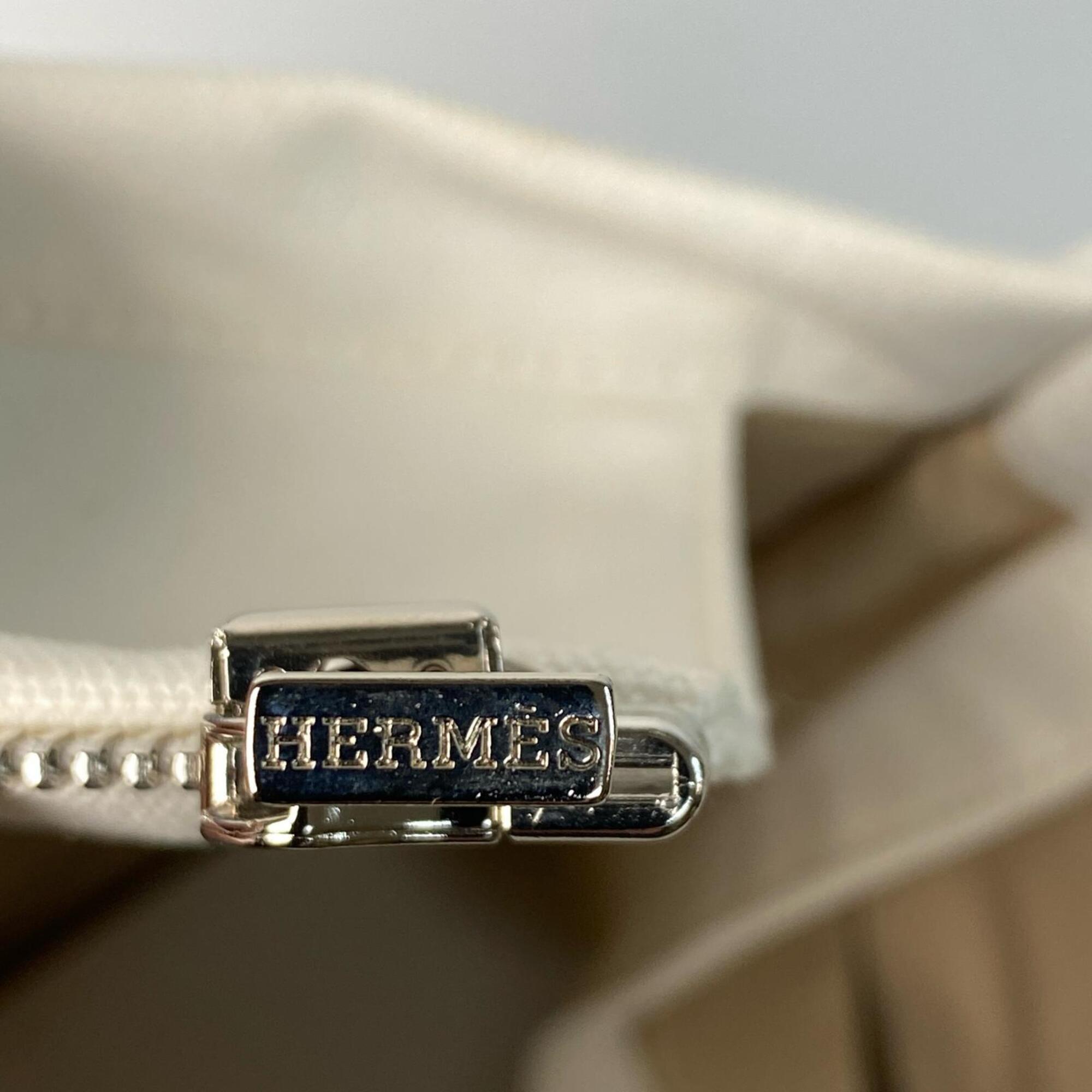 Hermes Blue White Cotton Pouch (Pre-Owned)