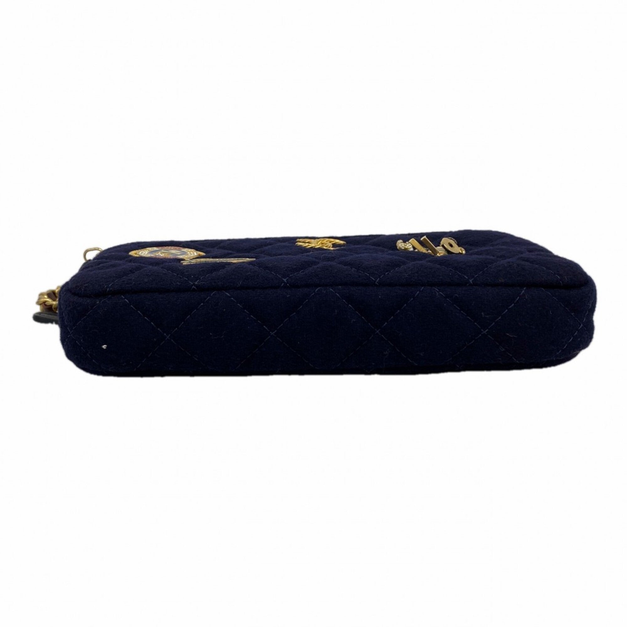 Chanel Navy Cotton Shoulder Bag (Pre-Owned)