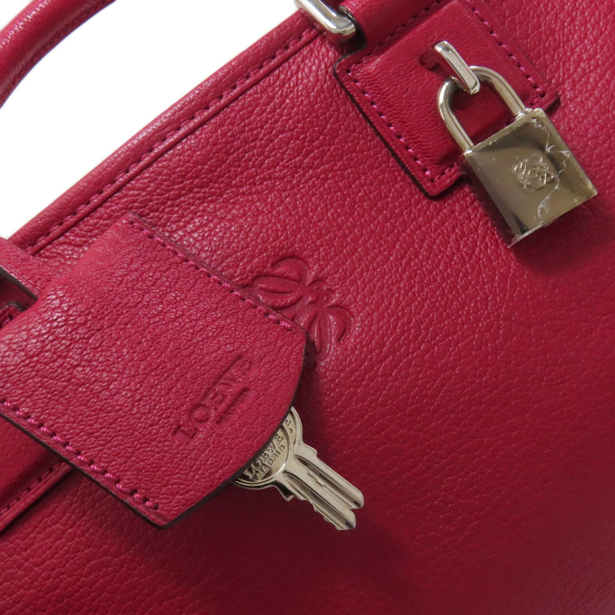 Loewe Red Color Leather Tote Bag (Pre-Owned)