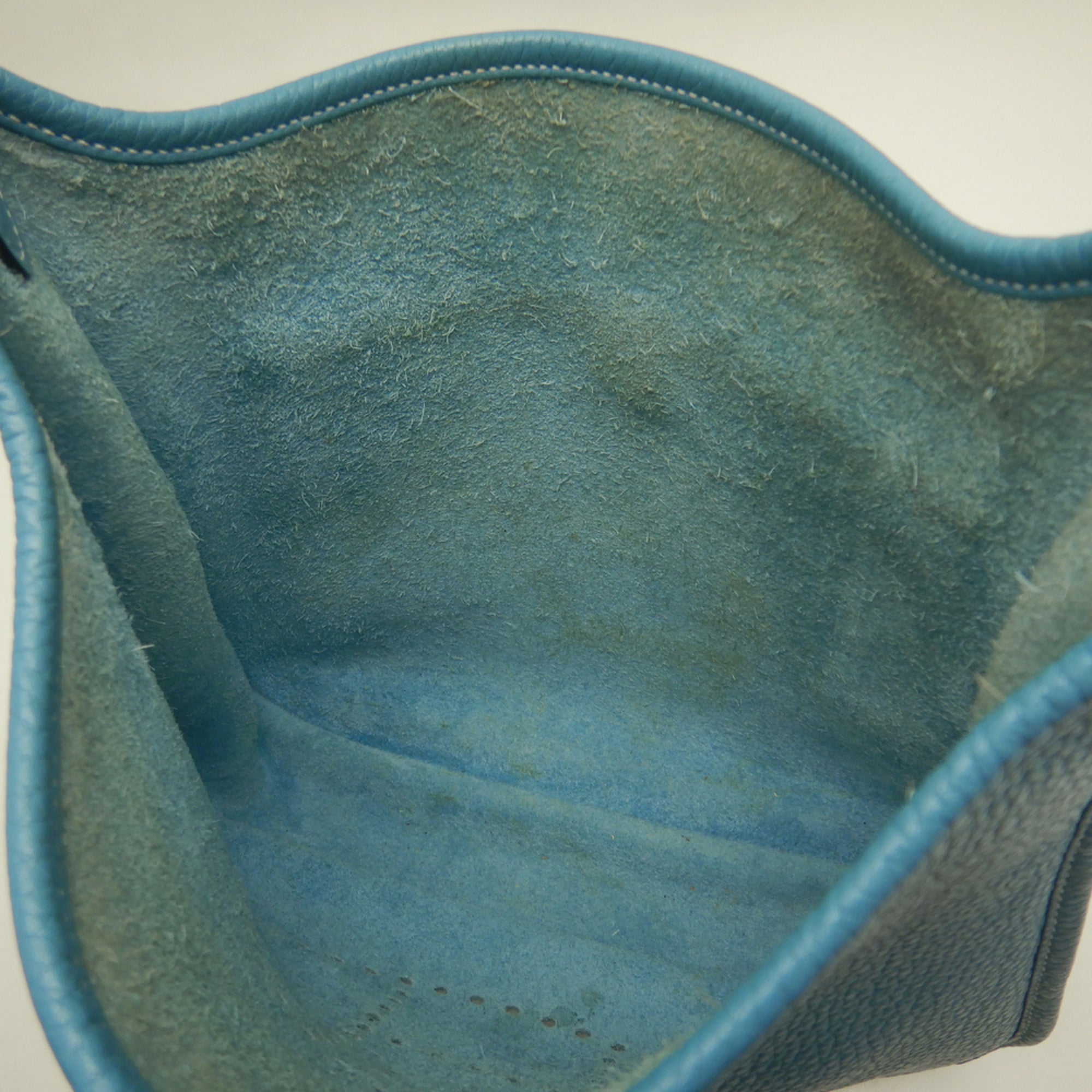 Hermes Evelyne Blue Jean Taurillon Clemence Leather Shoulder Bag (Pre-Owned)