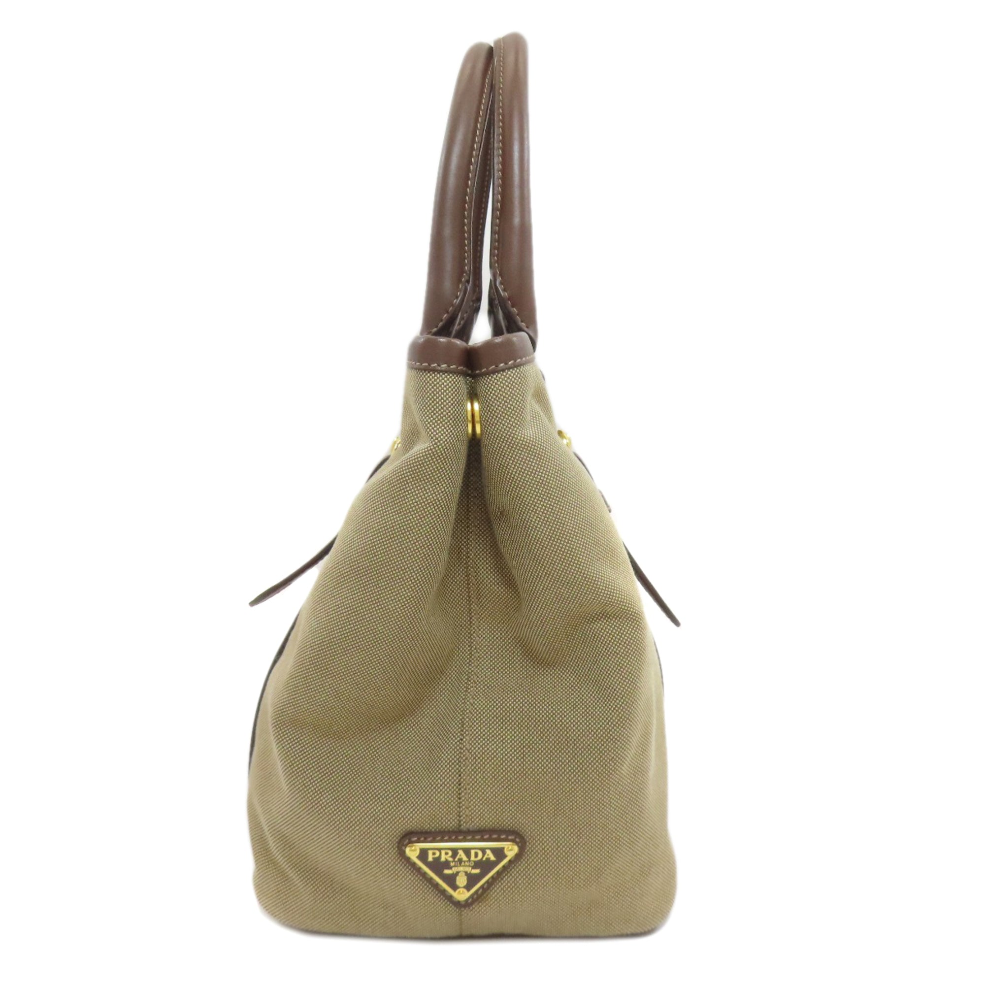Prada Brown Canvas Handbag (Pre-Owned)