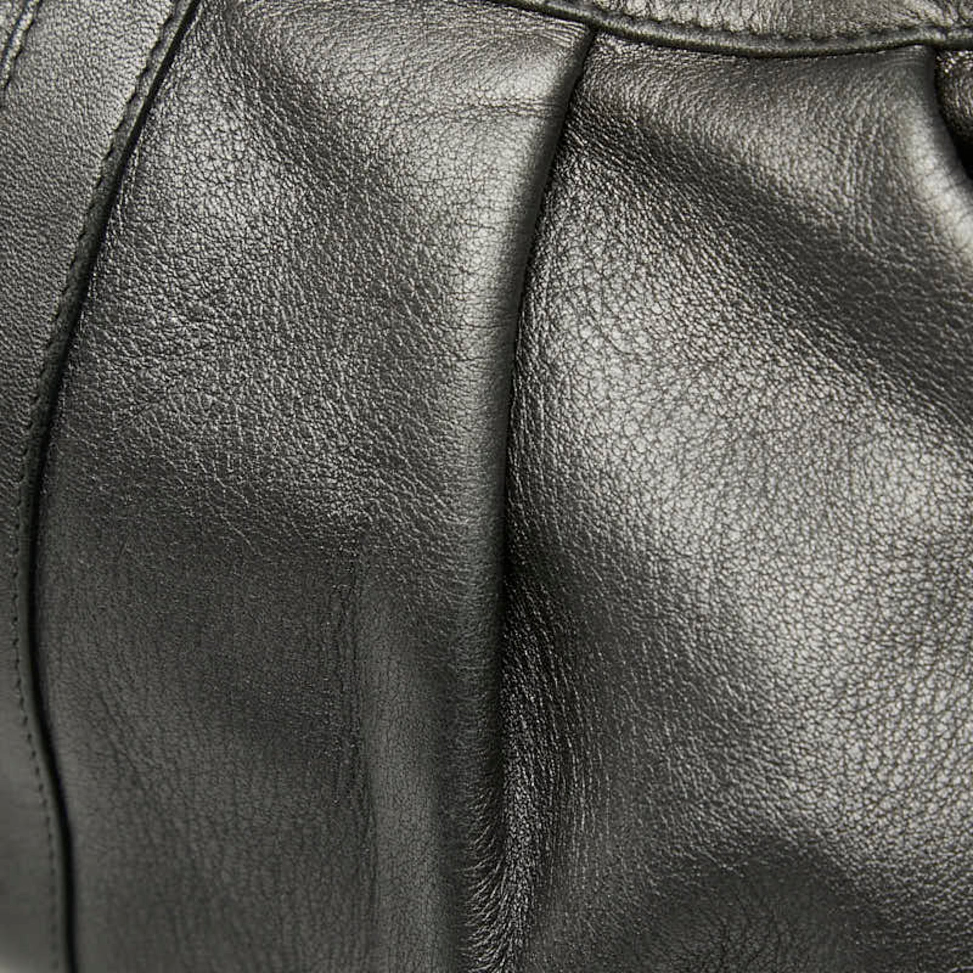 Bvlgari Chandra Gray Leather Handbag (Pre-Owned)