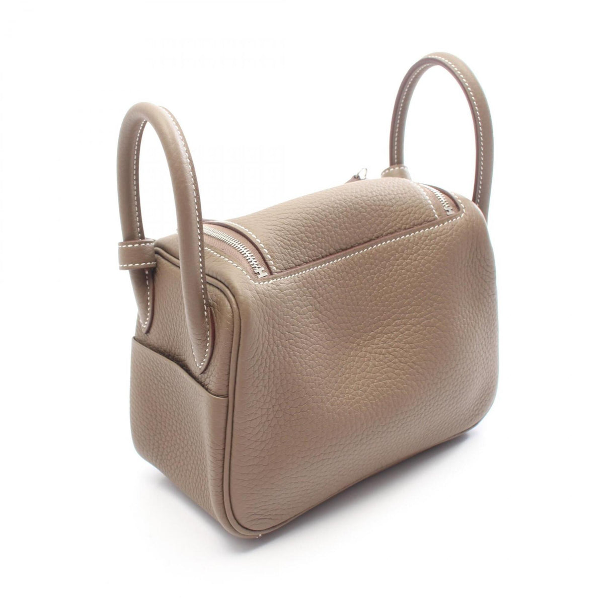 Hermes Gray Taurillon Clemence Leather Handbag Shoulder Bag (Pre-Owned)