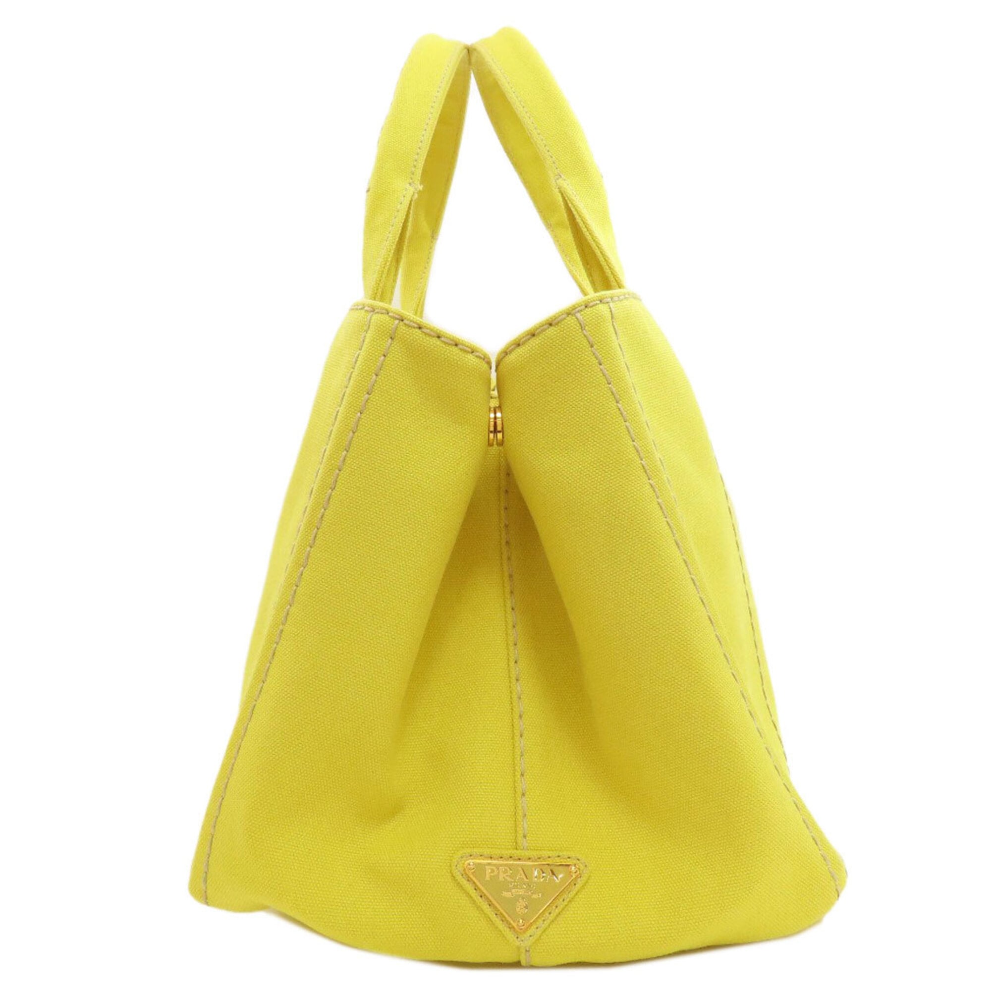 Prada Canapa Yellow Canvas Tote Bag (Pre-Owned)