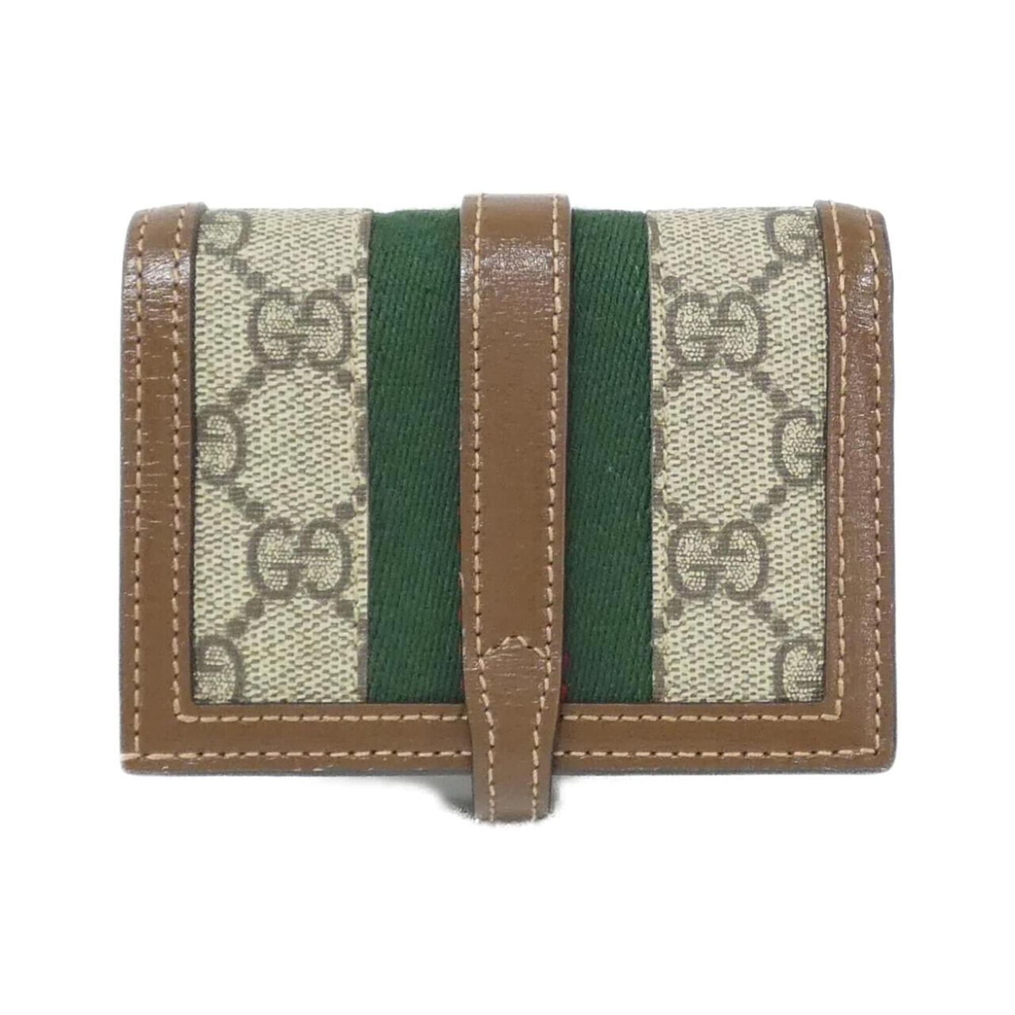 Gucci Beige Brown Gg Supreme Leather Wallet (Bi-Fold) (Pre-Owned)