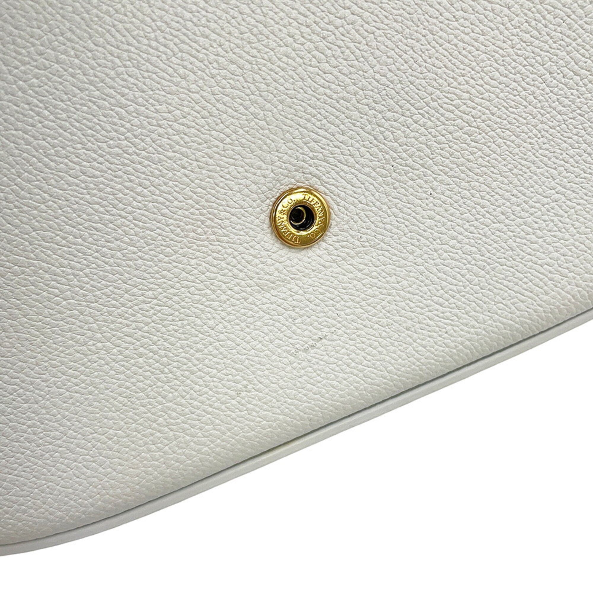 Tiffany White Leather Handbag Shoulder Bag (Pre-Owned)