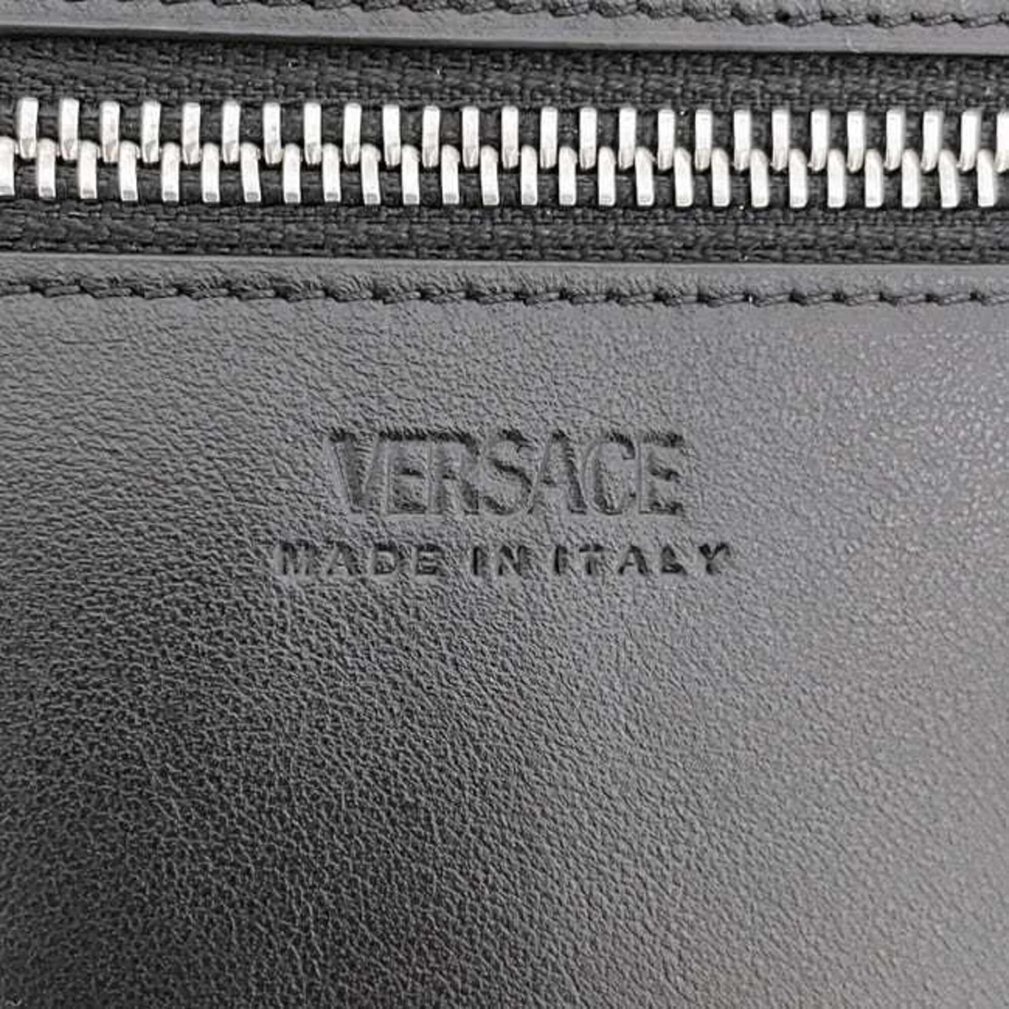Versace Black Leather Clutch Bag (Pre-Owned)