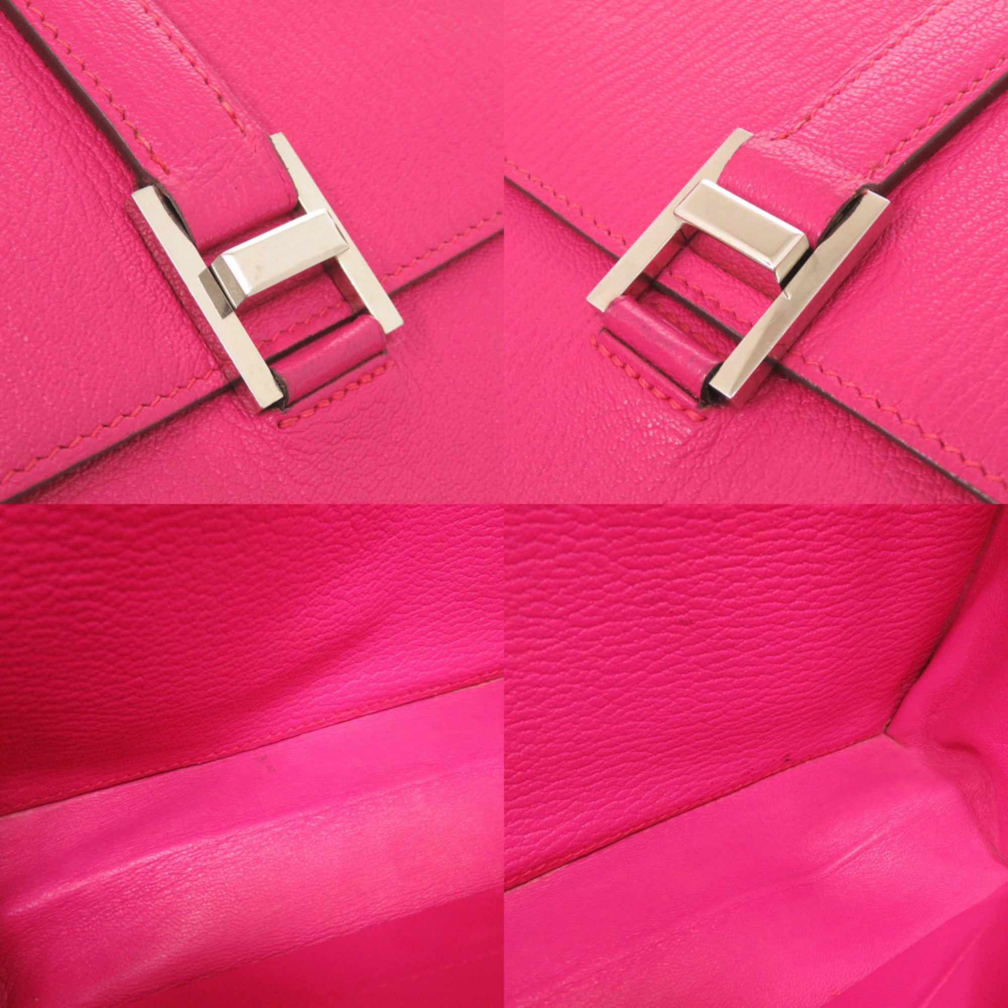 Hermes Rose Shocking Chevre Leather Handbag (Pre-Owned)