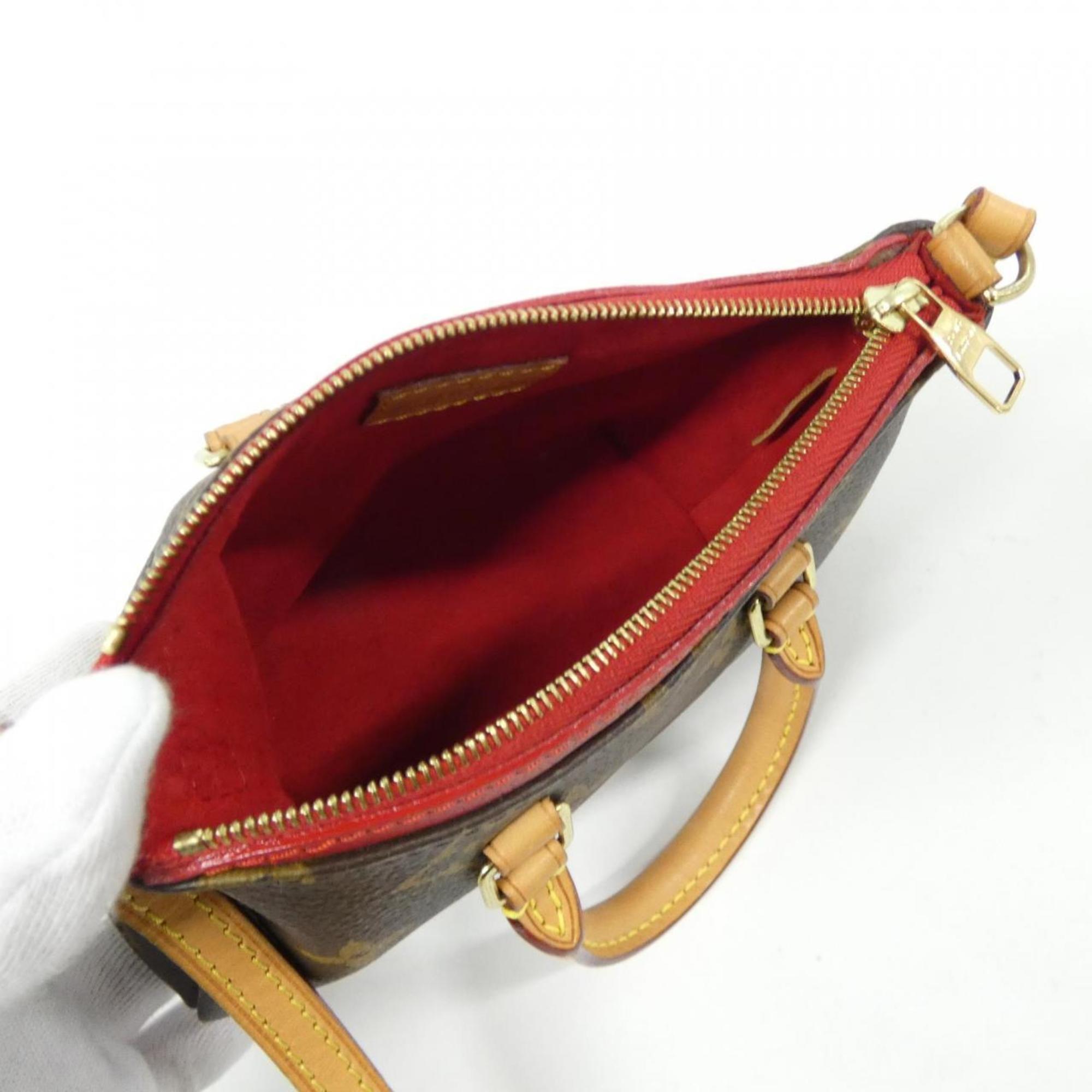Louis Vuitton Monogram Cerise Marron Coated Canvas Leather Handbag (Pre-Owned)