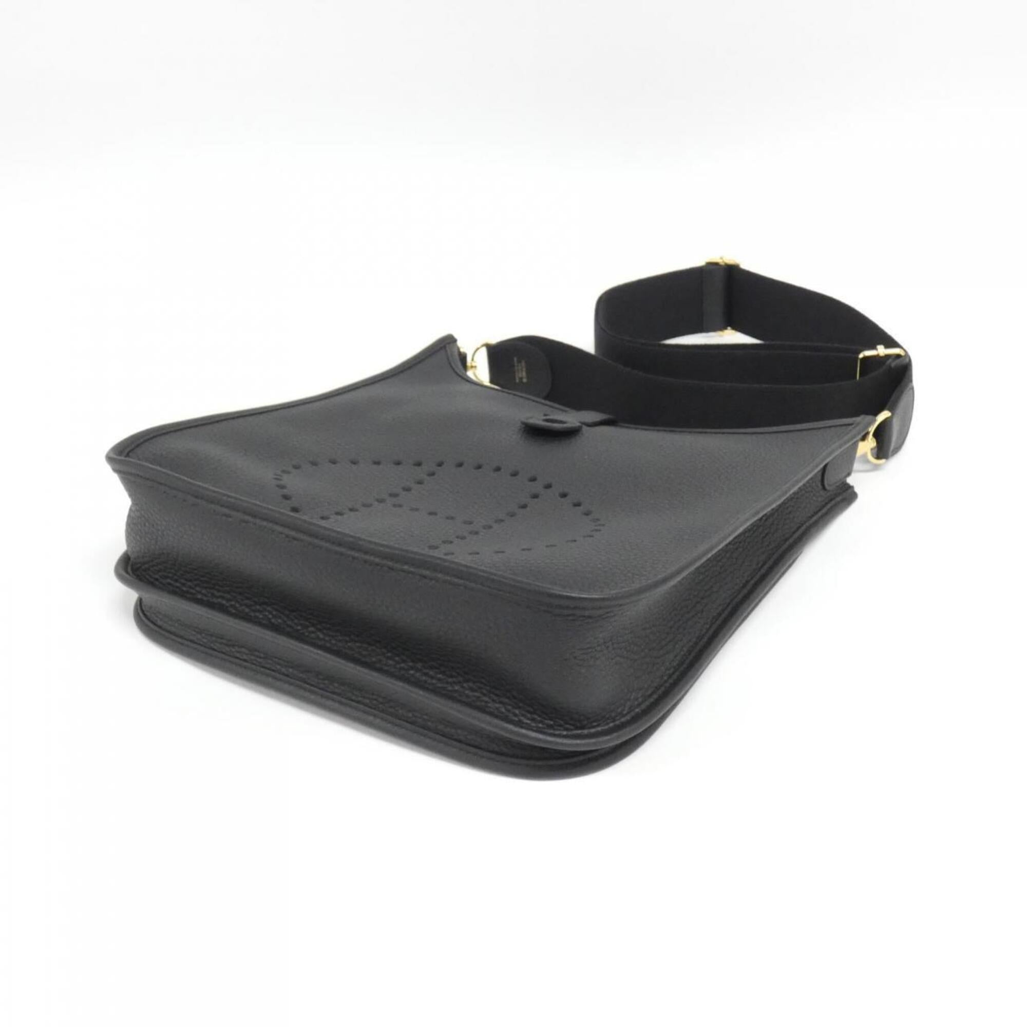 Hermes Black Taurillon Clemence Leather Shoulder Bag (Pre-Owned)