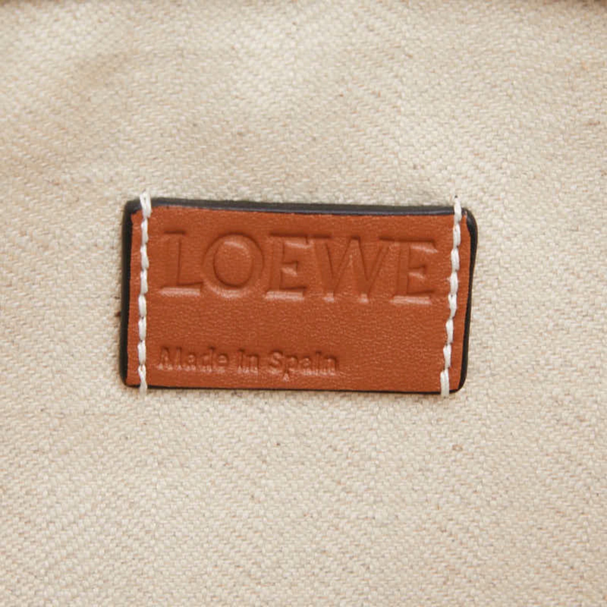 Loewe Brown Light Green Canvas Leather Clutch Bag Pouch (Pre-Owned)