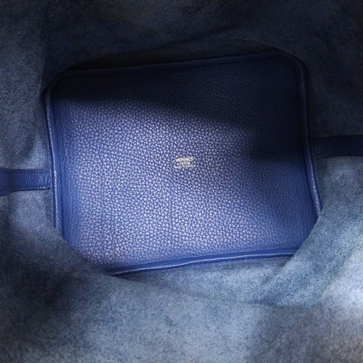 Hermes Bleu Saphir Taurillon Clemence Leather Handbag (Pre-Owned)