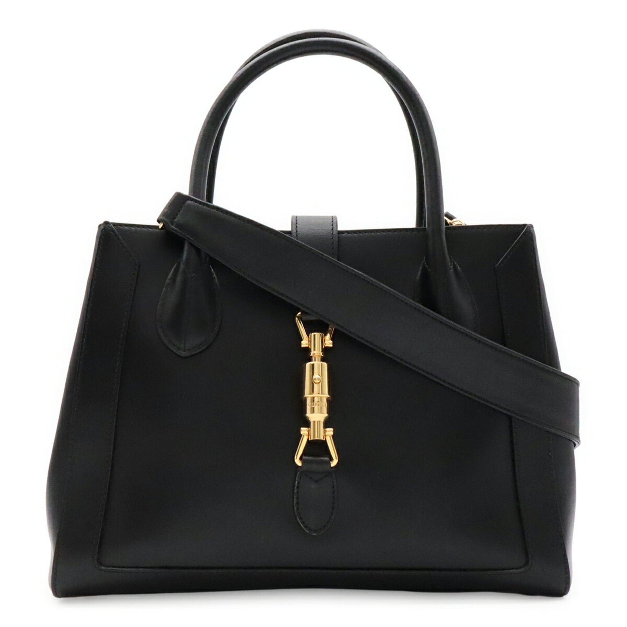 Gucci Black Leather Handbag Shoulder Bag Tote Bag (Pre-Owned)