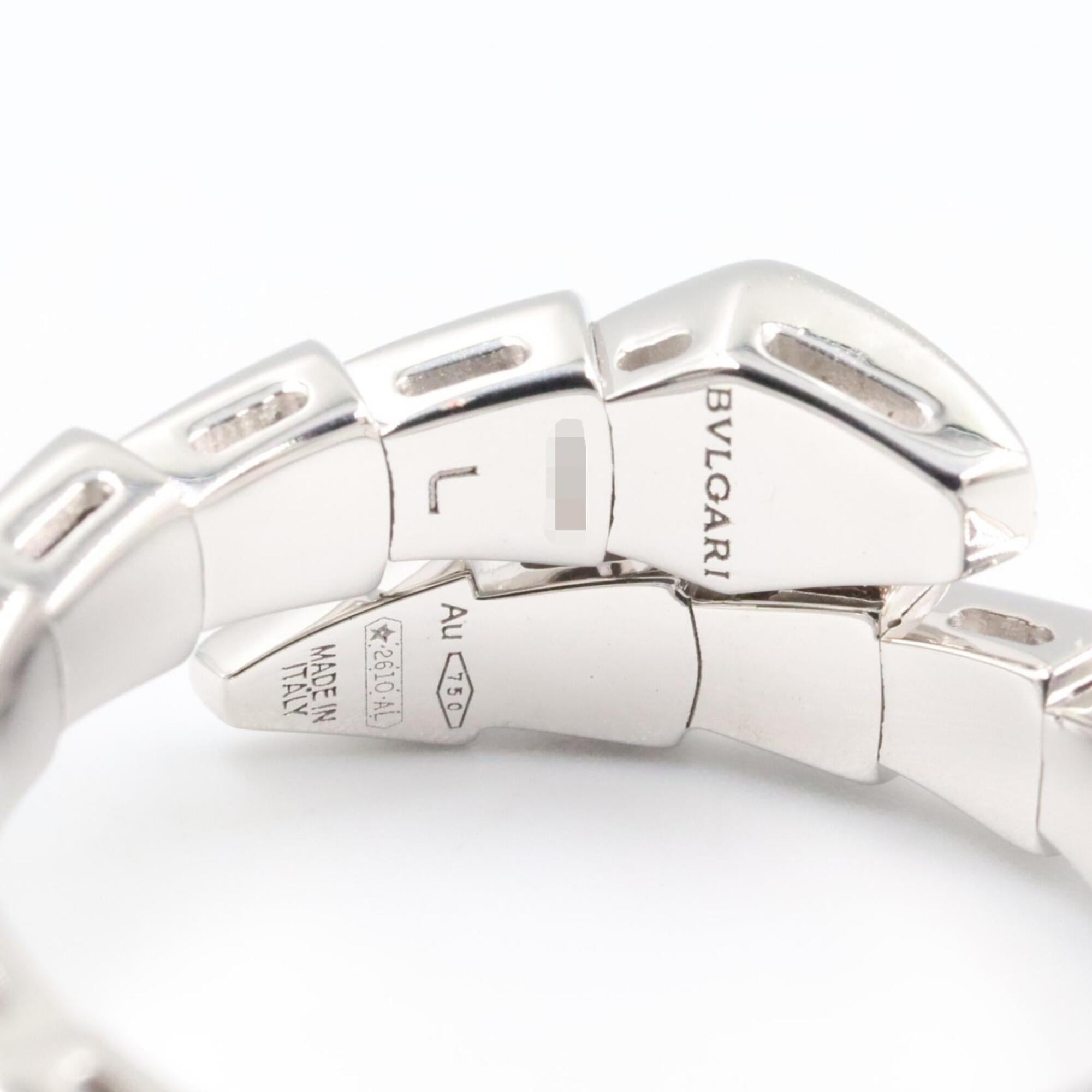 Bvlgari Silver Clear White Gold (18K) Band Ring (Pre-Owned)