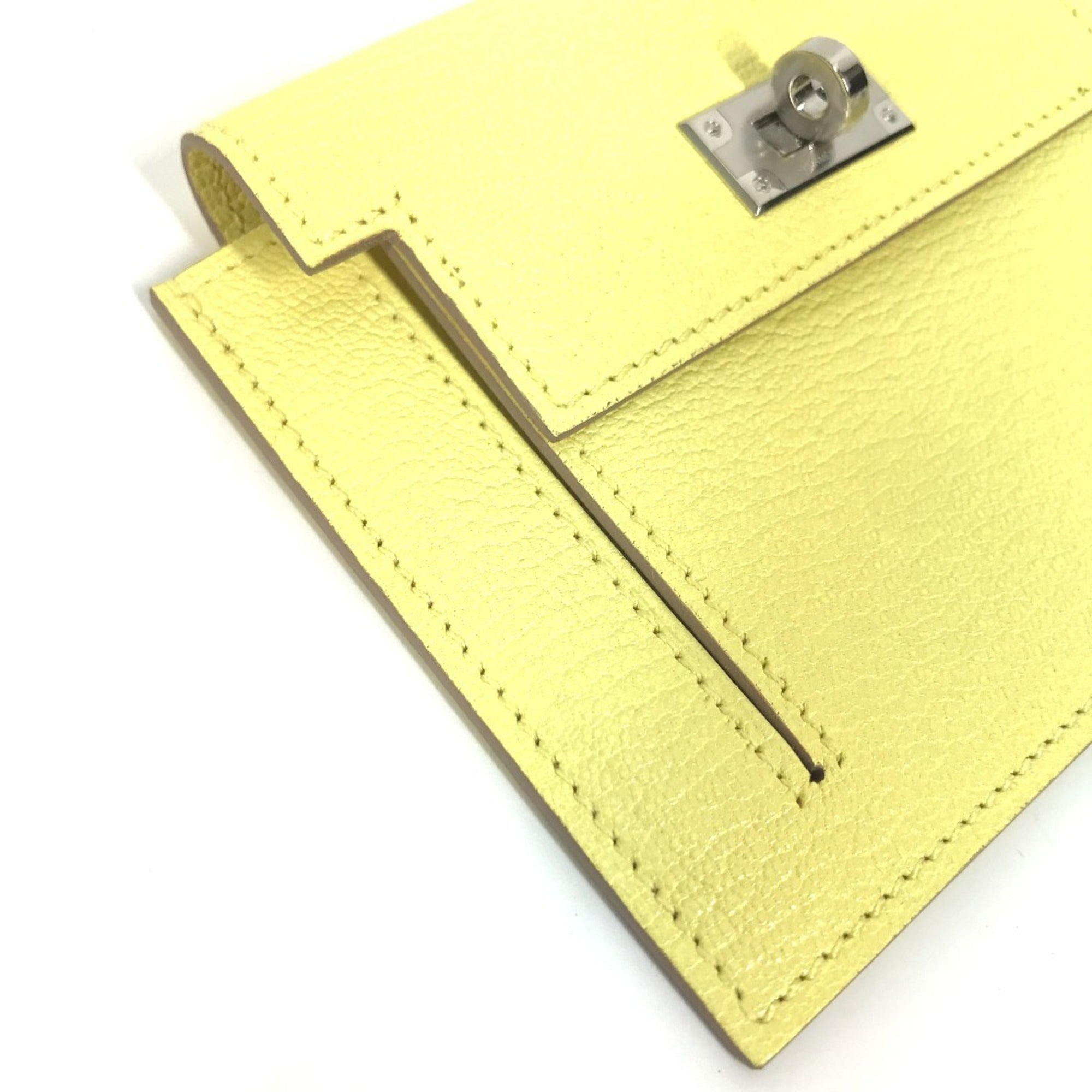 Hermes Yellow Chevre Leather Coin Purse/Coin Case (Pre-Owned)