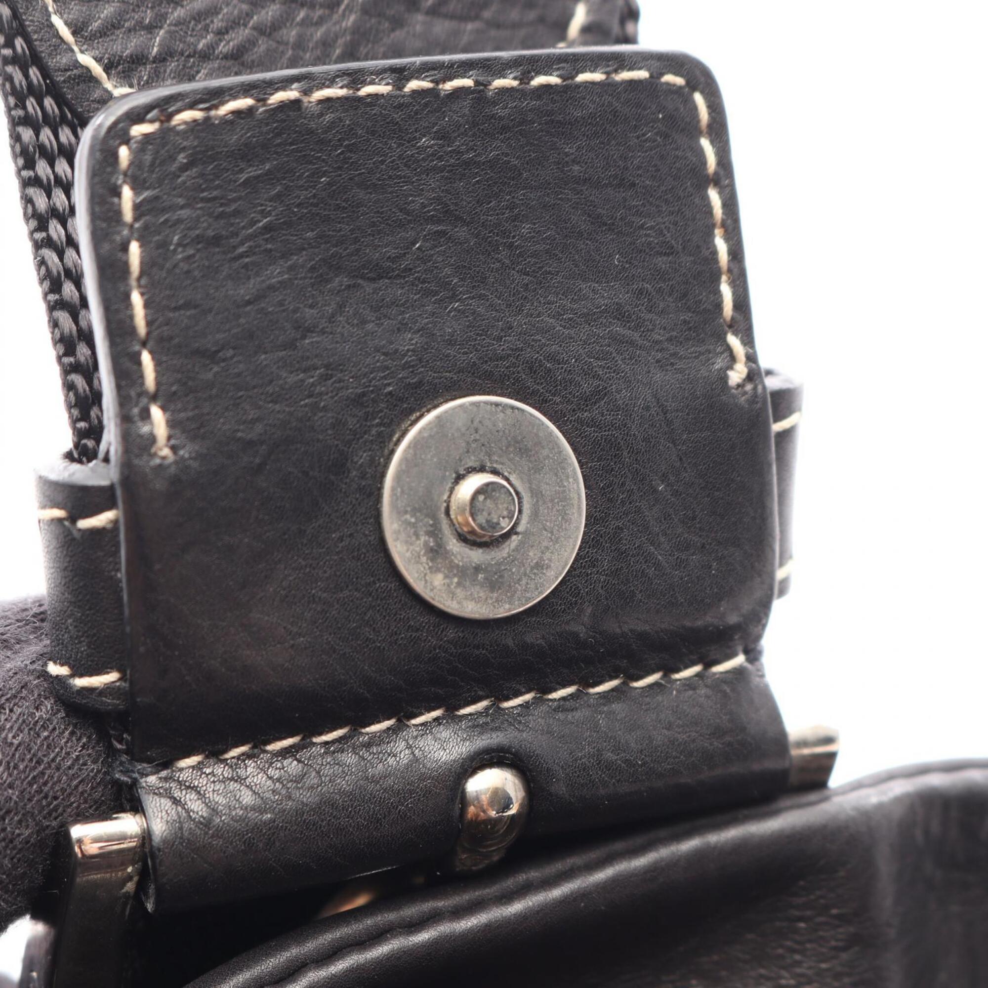 Prada Black Leather Handbag Shoulder Bag (Pre-Owned)
