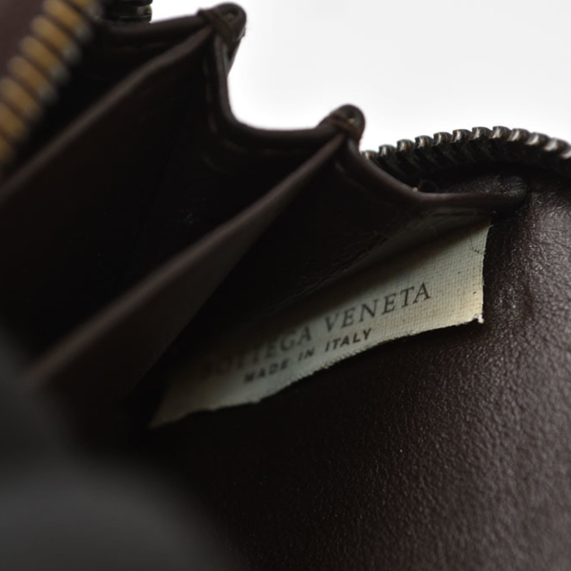 Bottega Veneta Dark Brown Intrecciato Coin Purse/Coin Case (Pre-Owned)