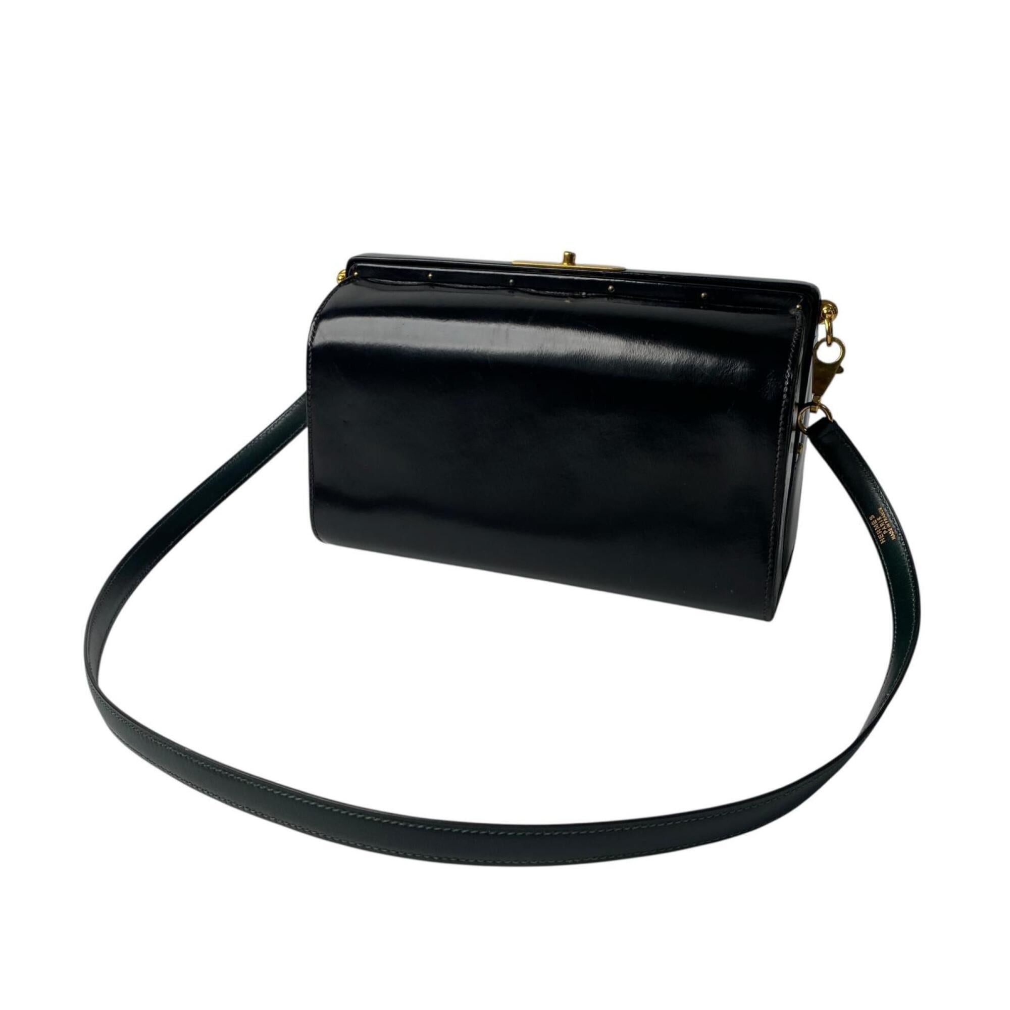 Hermes Black Dark Green Box Calf Leather Shoulder Bag (Pre-Owned)