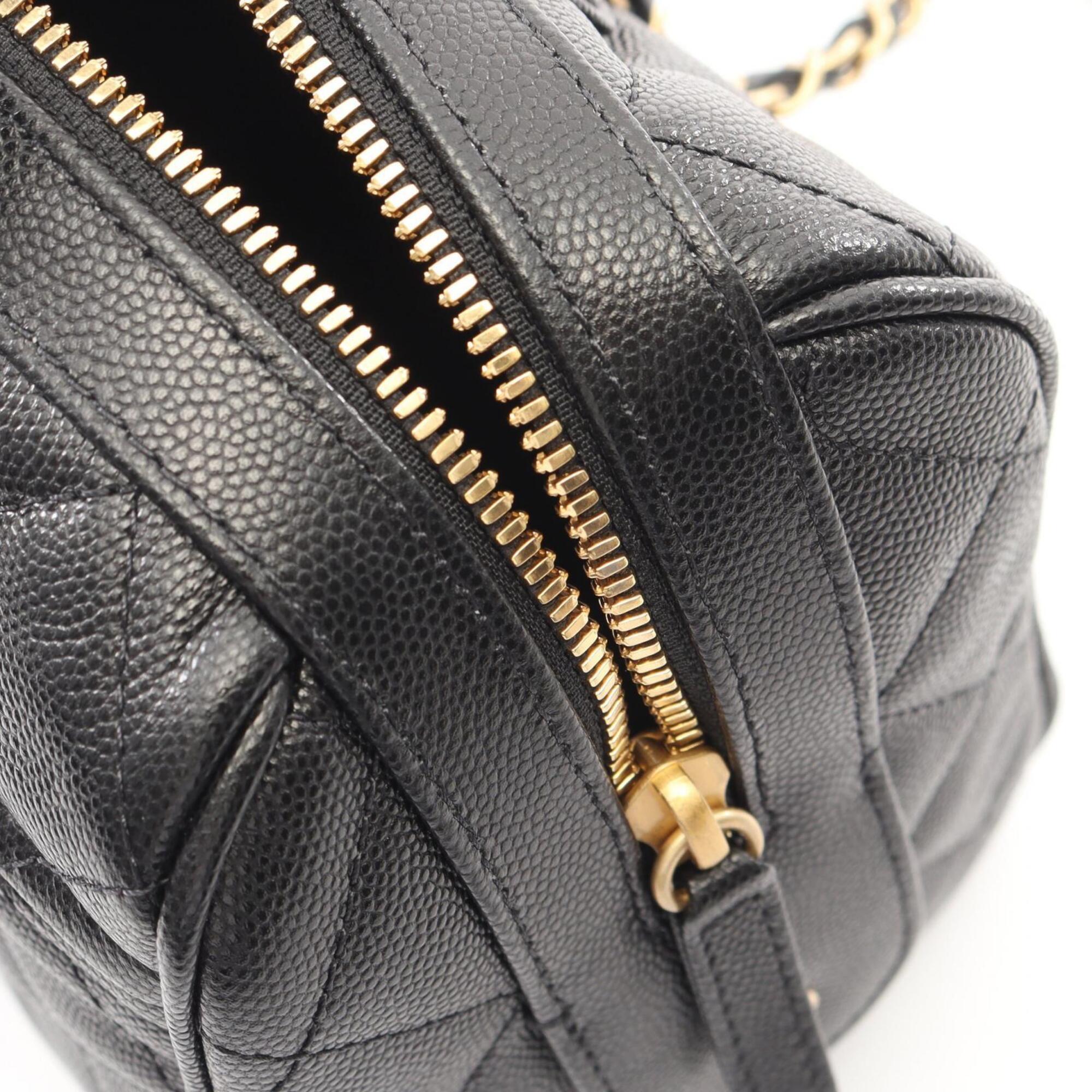 Chanel Matelasse Black Grained Calfskin Handbag Shoulder Bag (Pre-Owned)
