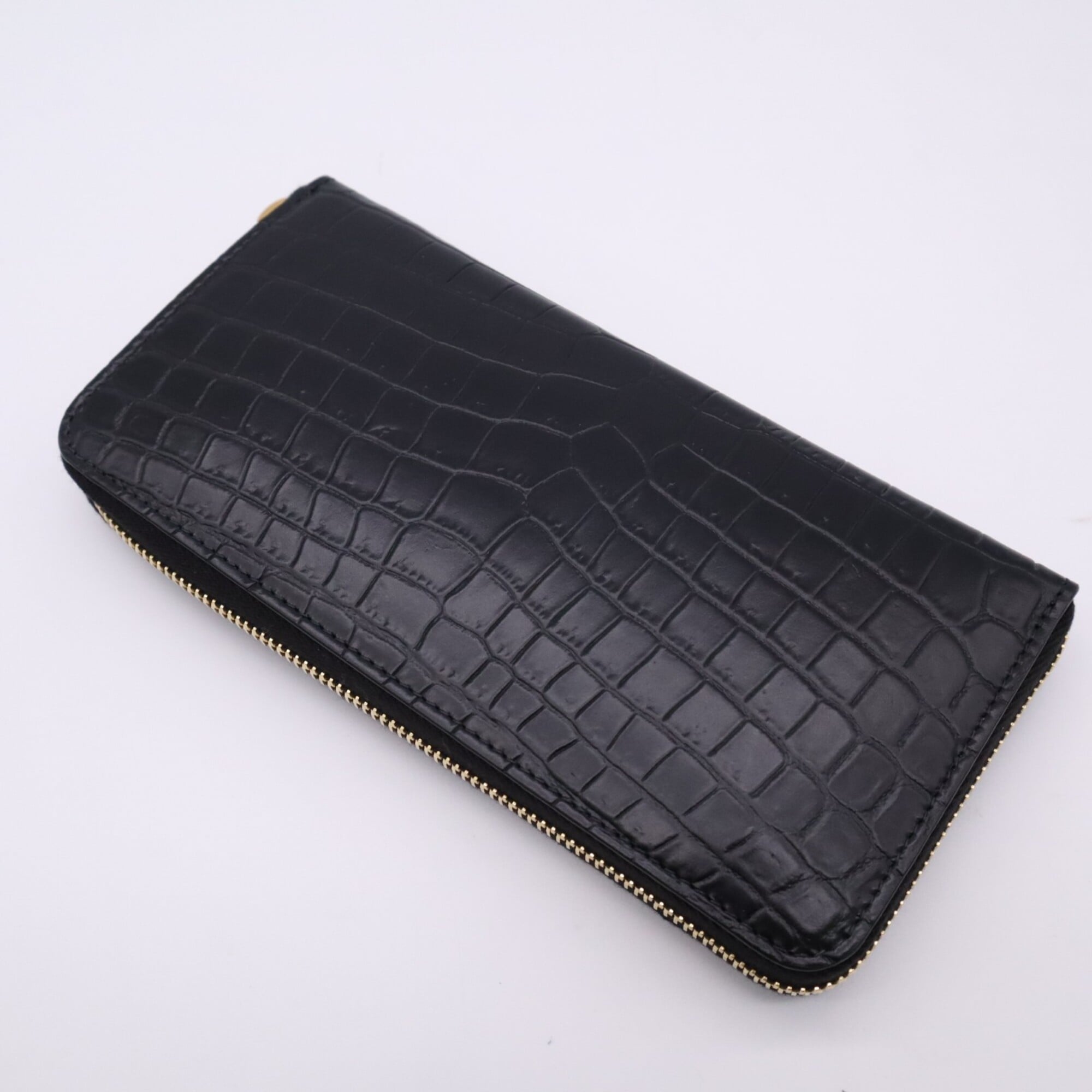 Yves Saint Laurent Black Leather Long Wallet (Bi-Fold) (Pre-Owned)