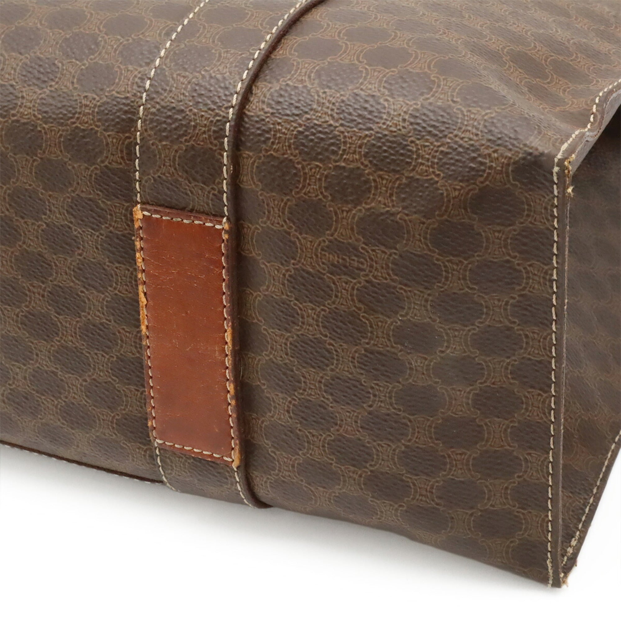 Celine Dark Brown Canvas Shoulder Bag Tote Bag (Pre-Owned)