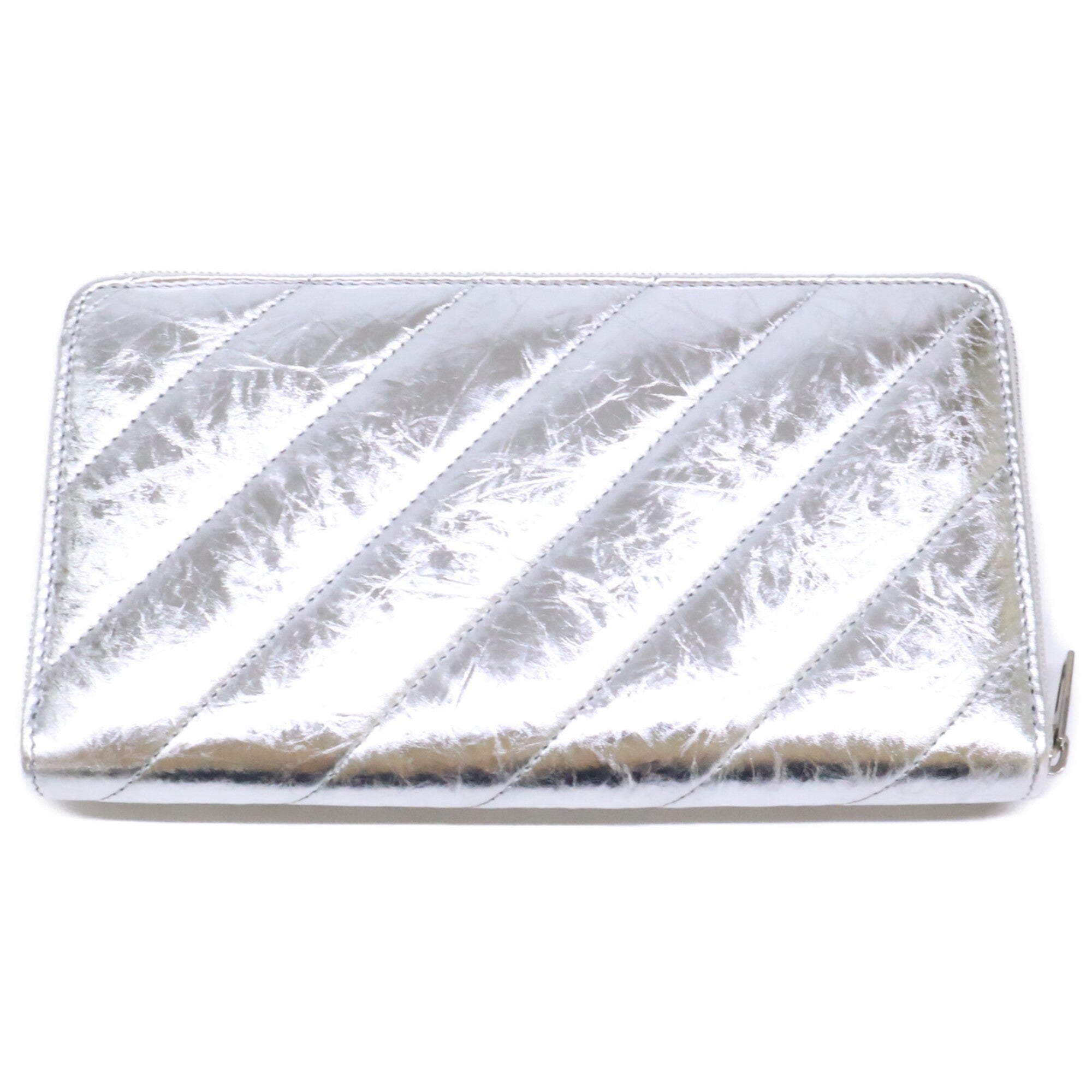 Balenciaga Silver Leather Long Wallet (Bi-Fold) (Pre-Owned)