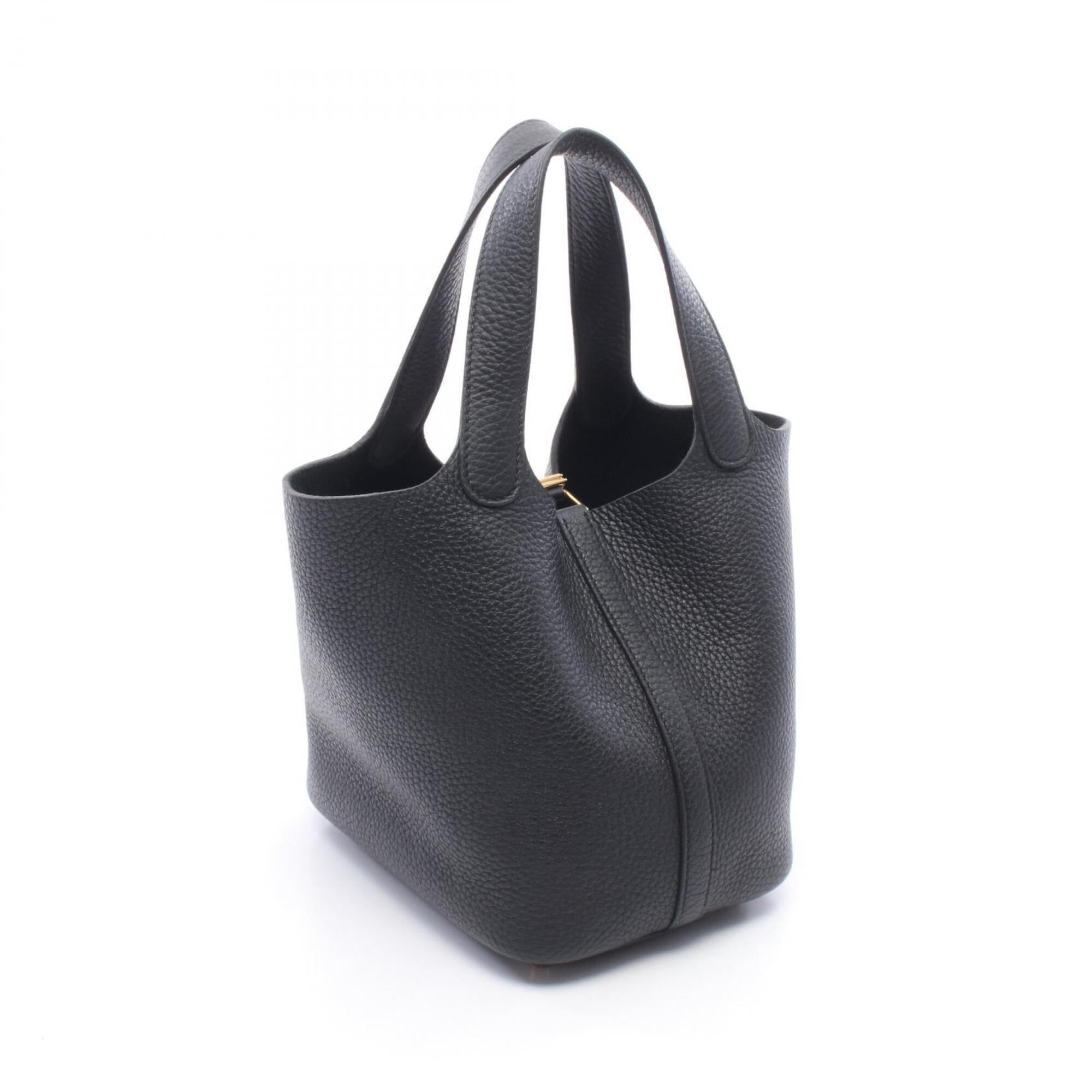 Hermes Black Taurillon Clemence Leather Handbag (Pre-Owned)
