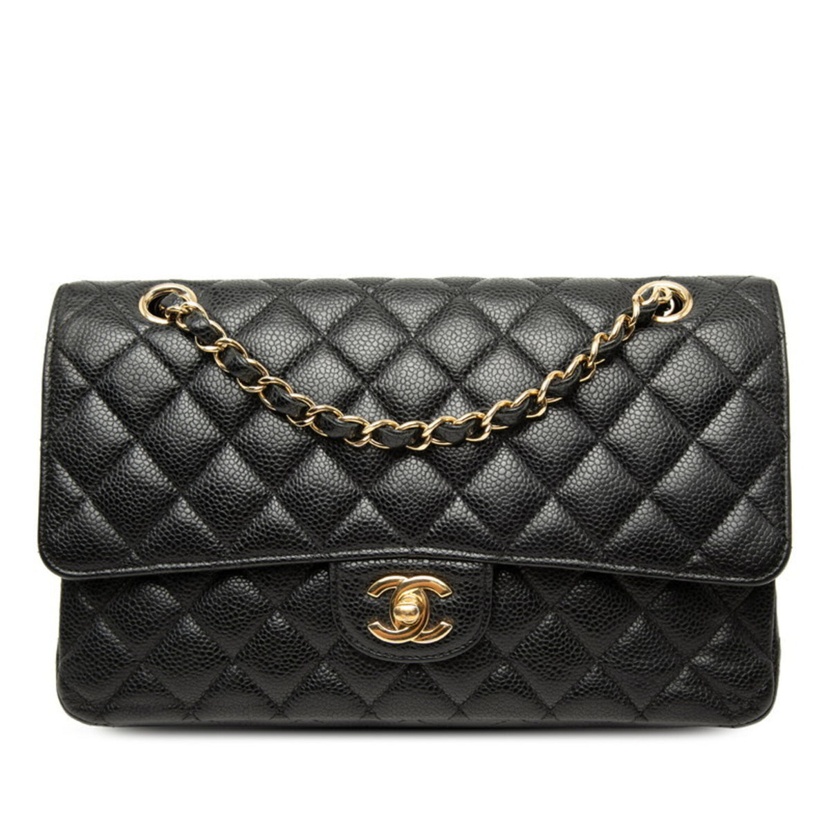 Chanel Black Grained Calfskin Shoulder Bag (Pre-Owned)