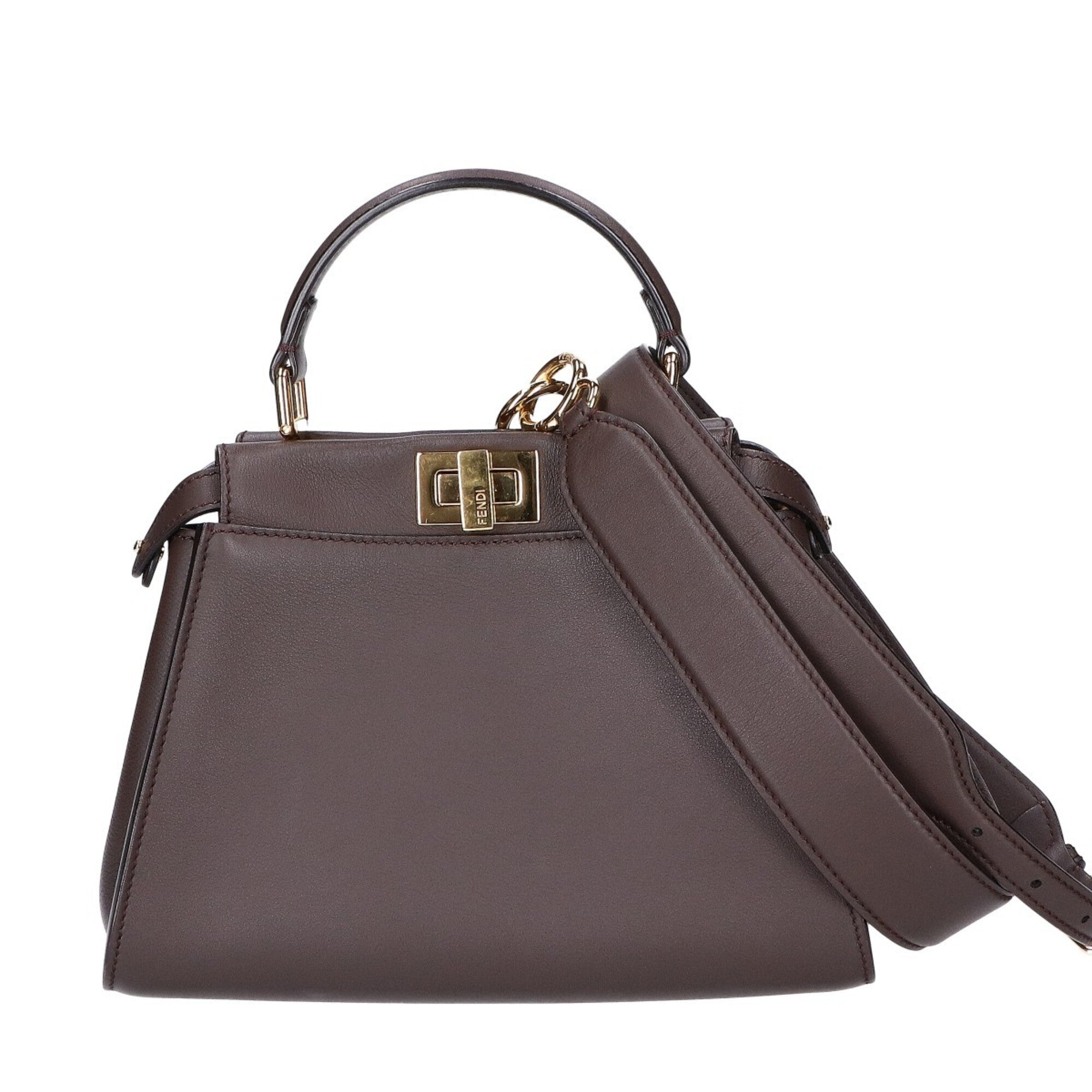 Fendi Brown Leather Shoulder Bag (Pre-Owned)