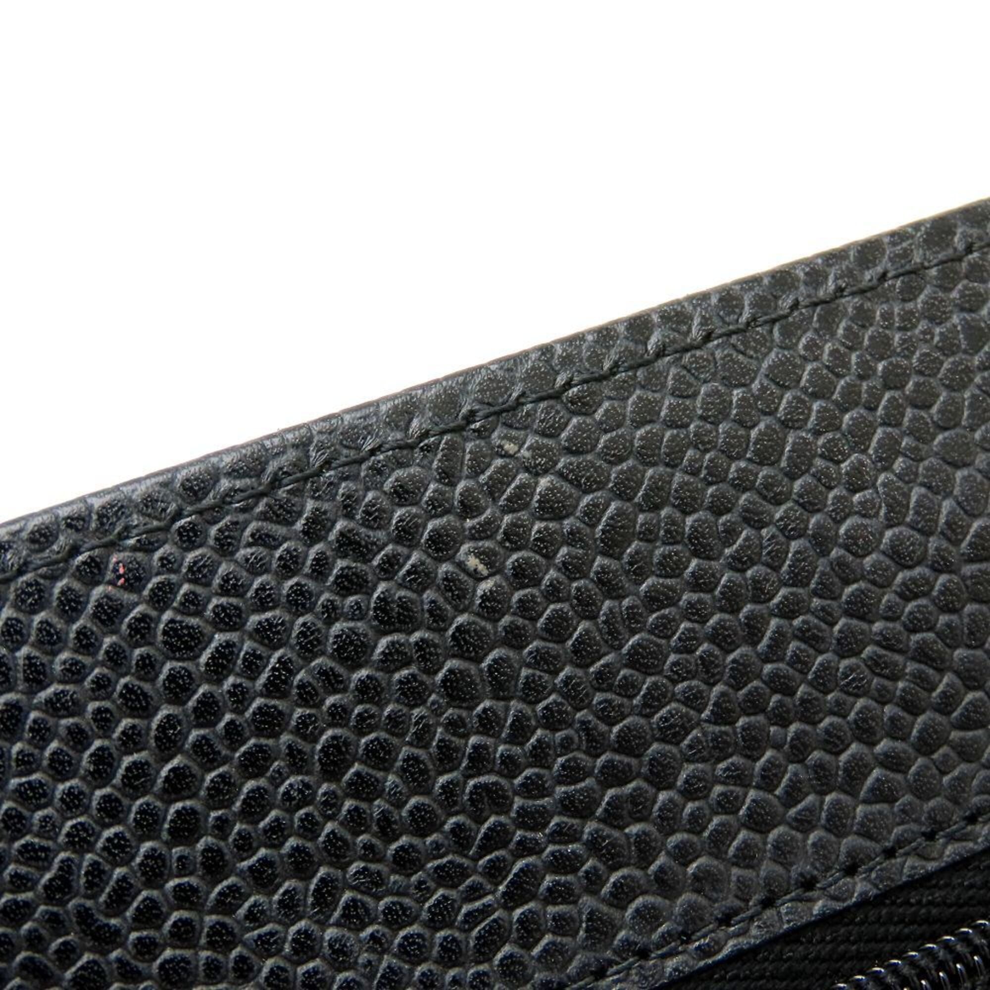 Chanel Black Grained Calfskin Chain/Shoulder Wallet (Pre-Owned)