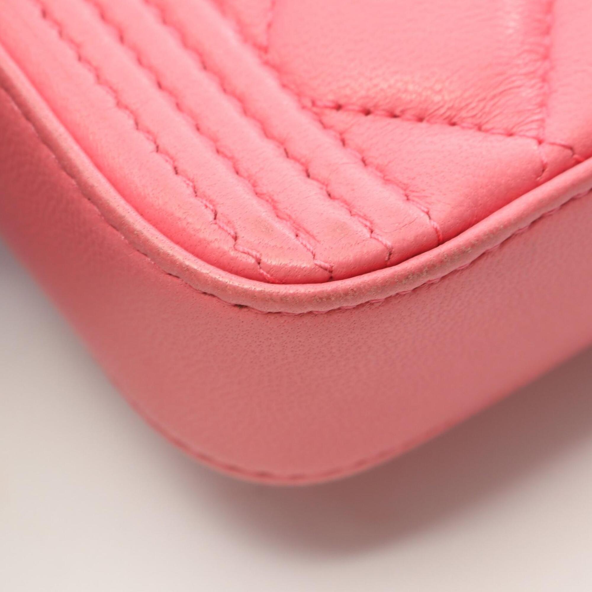 Chanel Pink Leather Handbag Shoulder Bag (Pre-Owned)