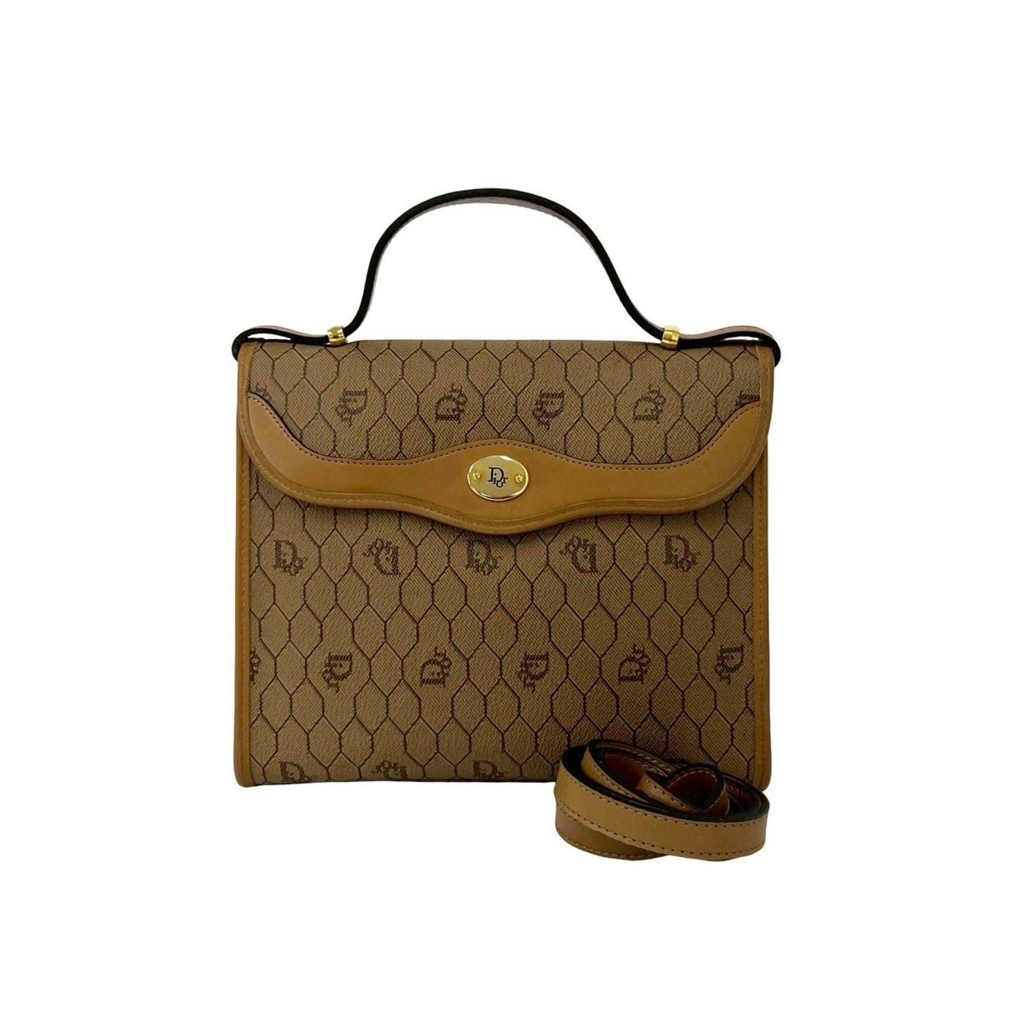Christian Dior Beige Leather Pvc Handbag Shoulder Bag (Pre-Owned)