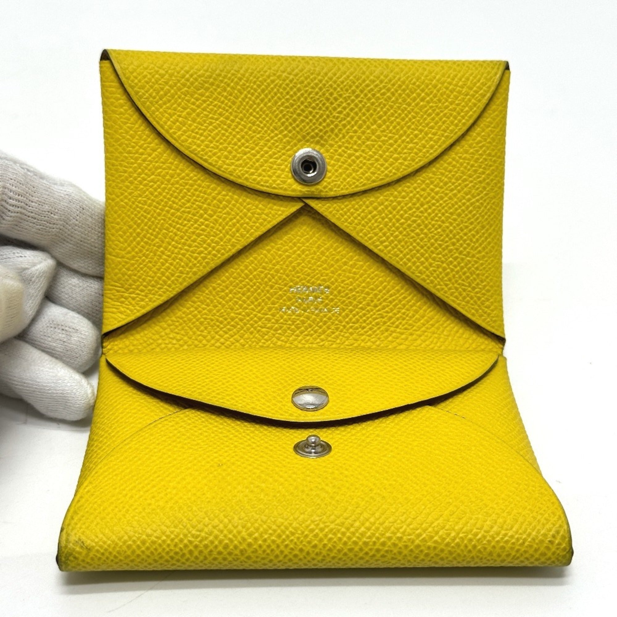Hermes Jaune Yellow Epsom Leather Coin Purse/Coin Case (Pre-Owned)