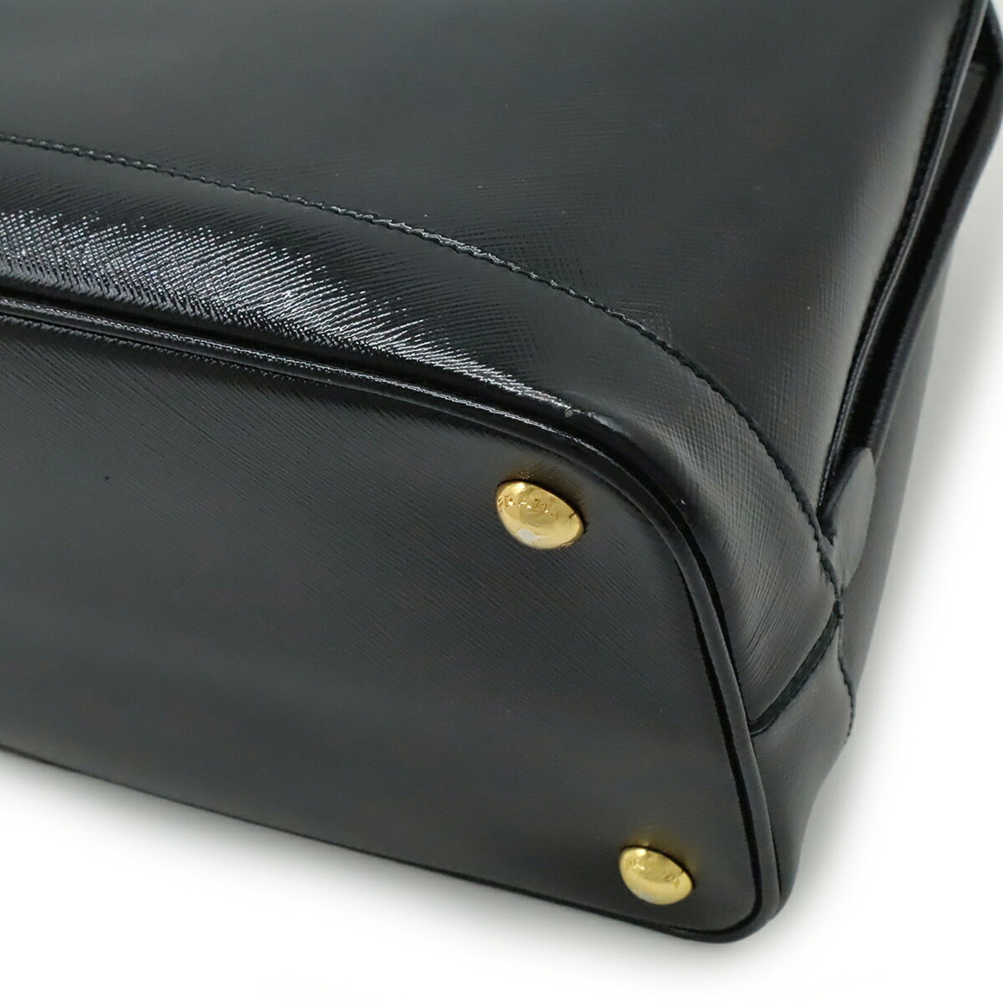 Prada Black Nero Patent Leather Handbag Shoulder Bag (Pre-Owned)