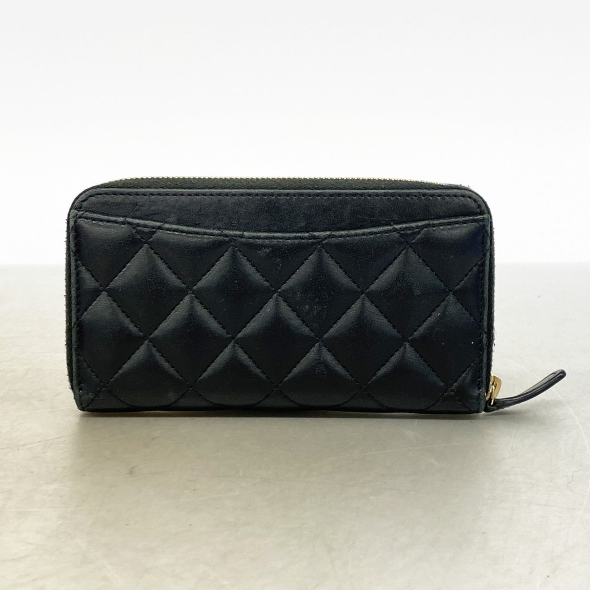 Chanel Black Leather Wallet (Bi-Fold) (Pre-Owned)