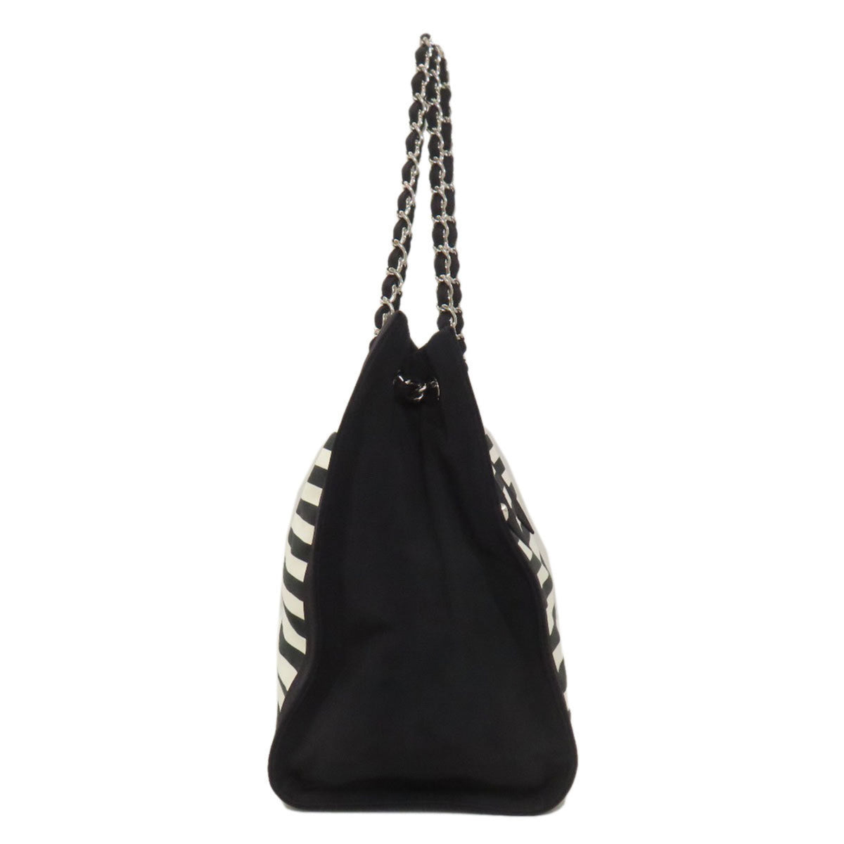 Chanel Black White Nylon Tote Bag (Pre-Owned)
