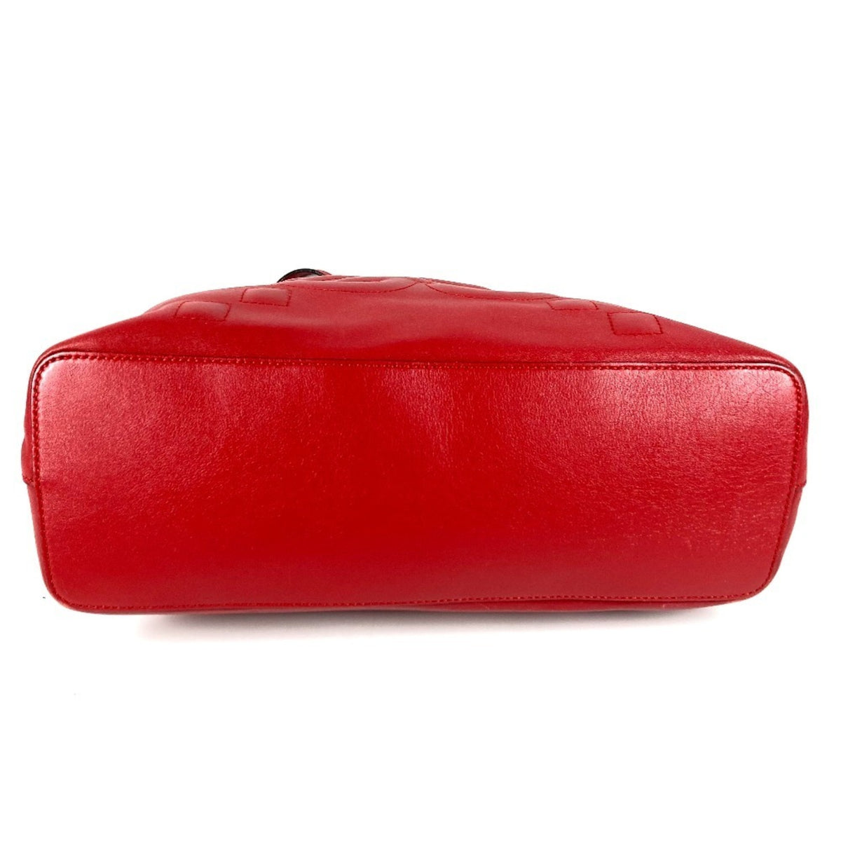 Gucci Red Color Leather Shoulder Bag Tote Bag (Pre-Owned)