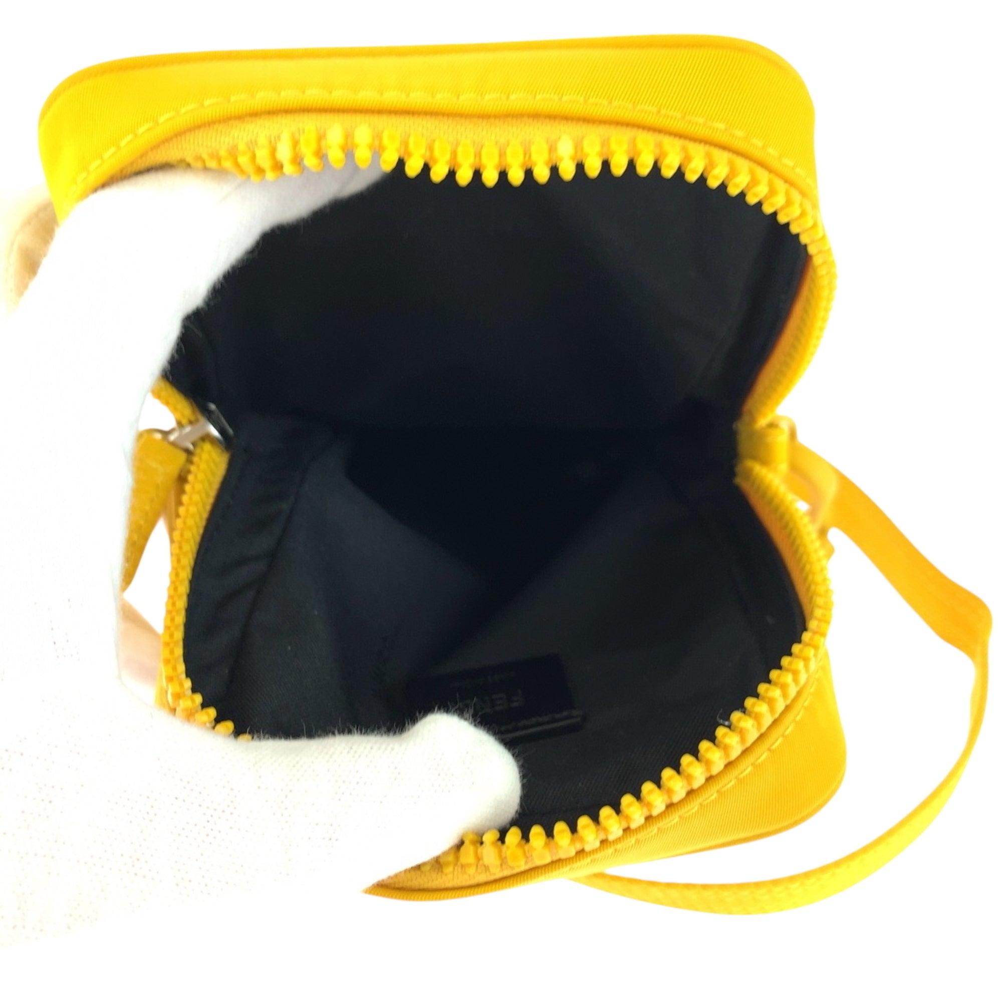 Fendi Yellow Nylon Pochette Shoulder Bag (Pre-Owned)