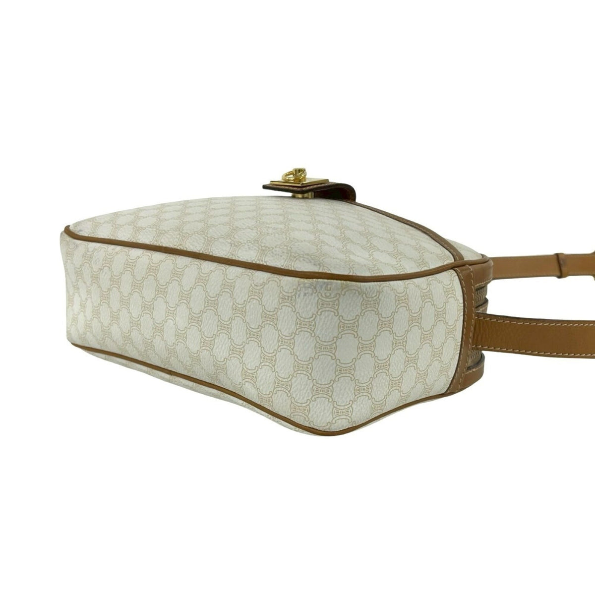 Celine Brown White Pvc Leather Pochette Shoulder Bag (Pre-Owned)