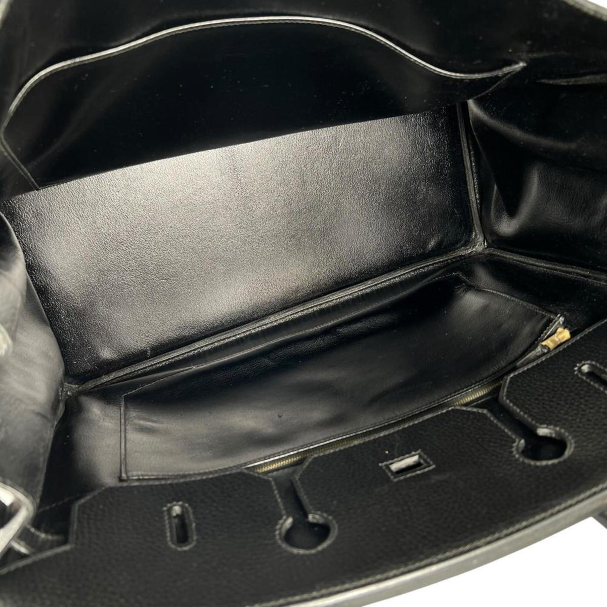 Hermes Black Leather Handbag (Pre-Owned)