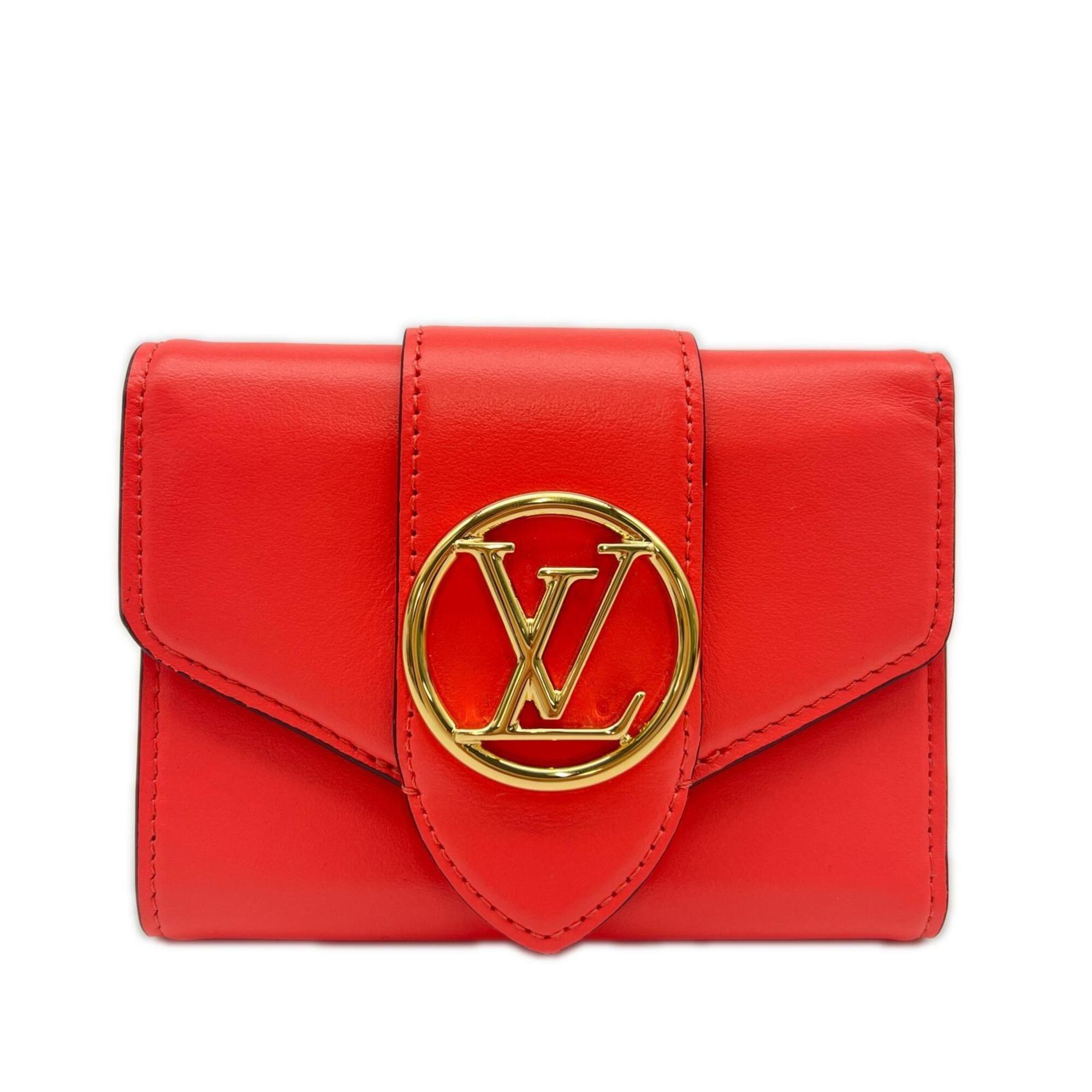 Louis Vuitton Blue Pink Leather Wallet (Tri-Fold) (Pre-Owned)