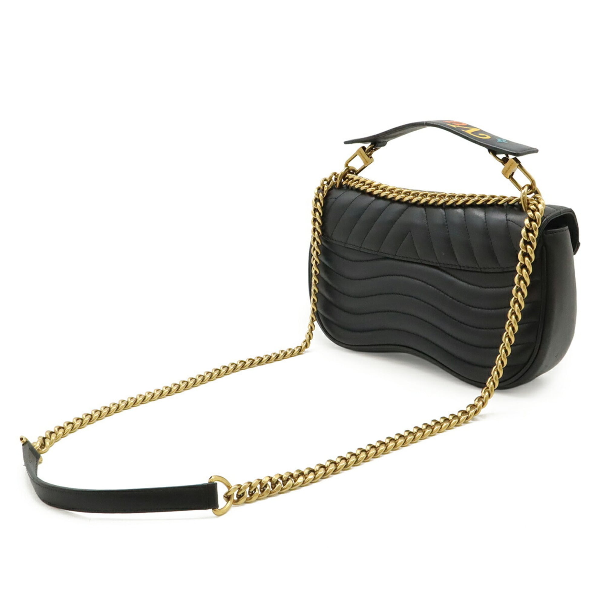 Louis Vuitton Noir Leather Shoulder Bag (Pre-Owned)
