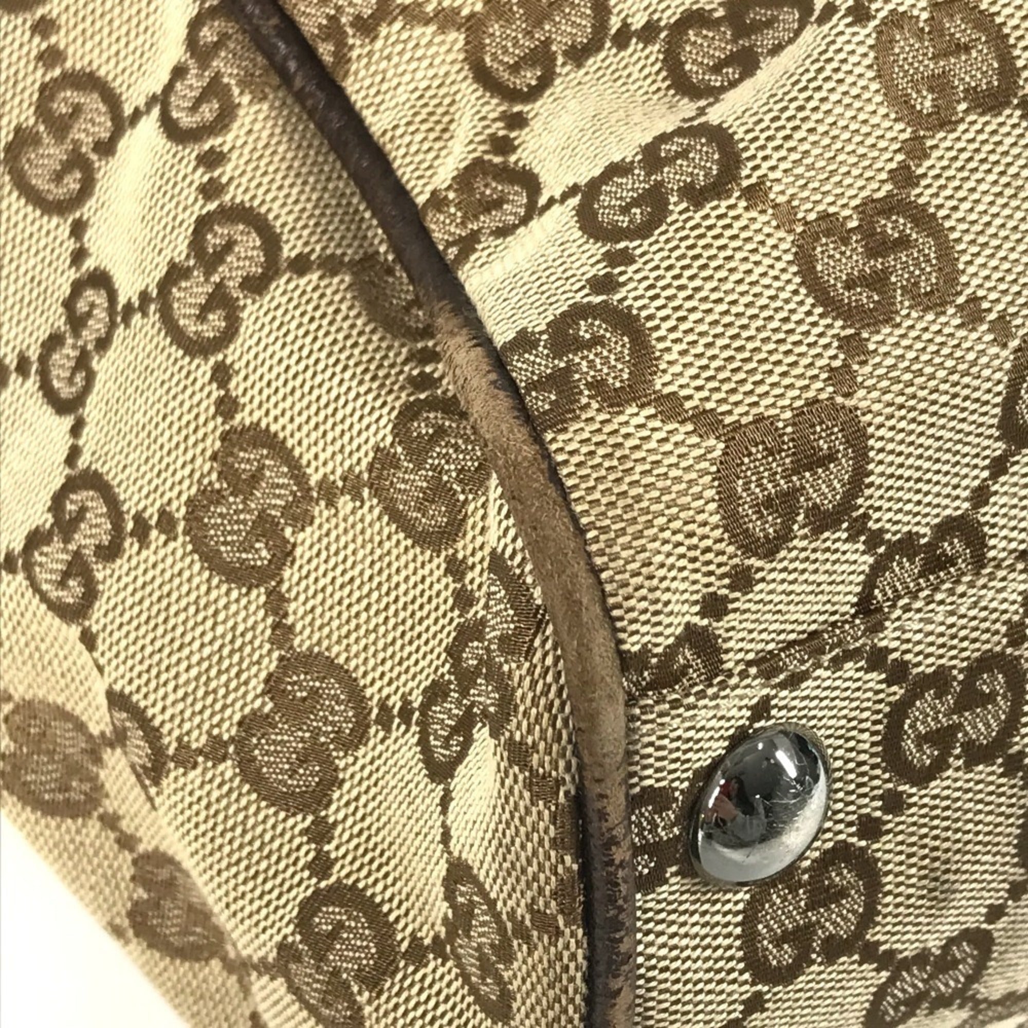 Gucci Beige Dark Brown Gg Canvas Shoulder Bag Tote Bag (Pre-Owned)